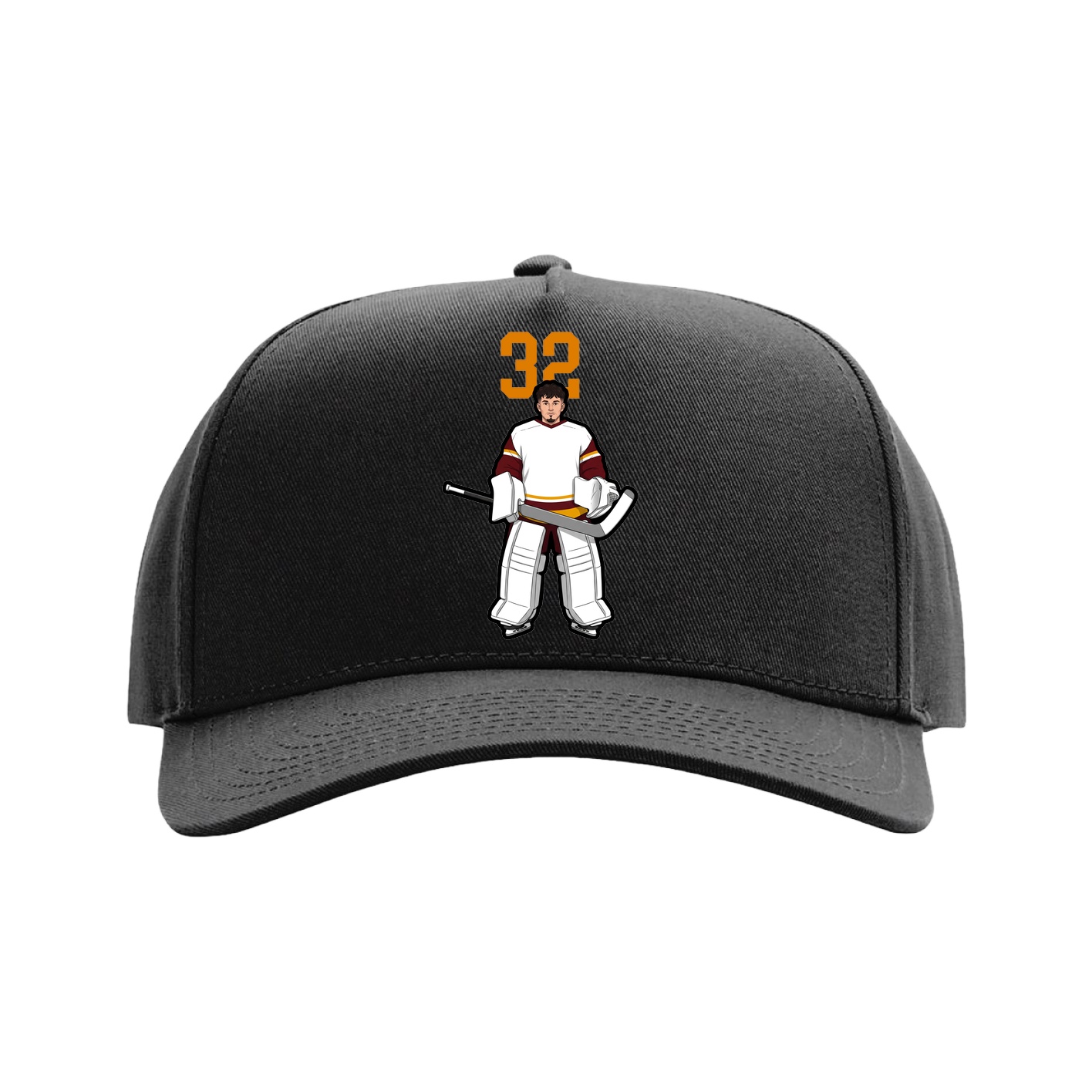 Full Fabric Five-Panel Champ Cap — Number Top in Black