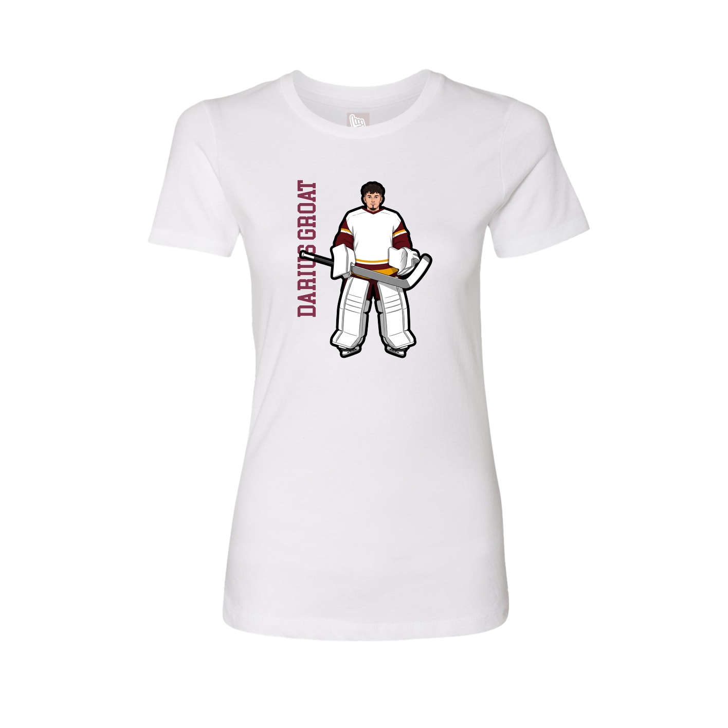 Fitted Women's Tee — Name Vertical in White