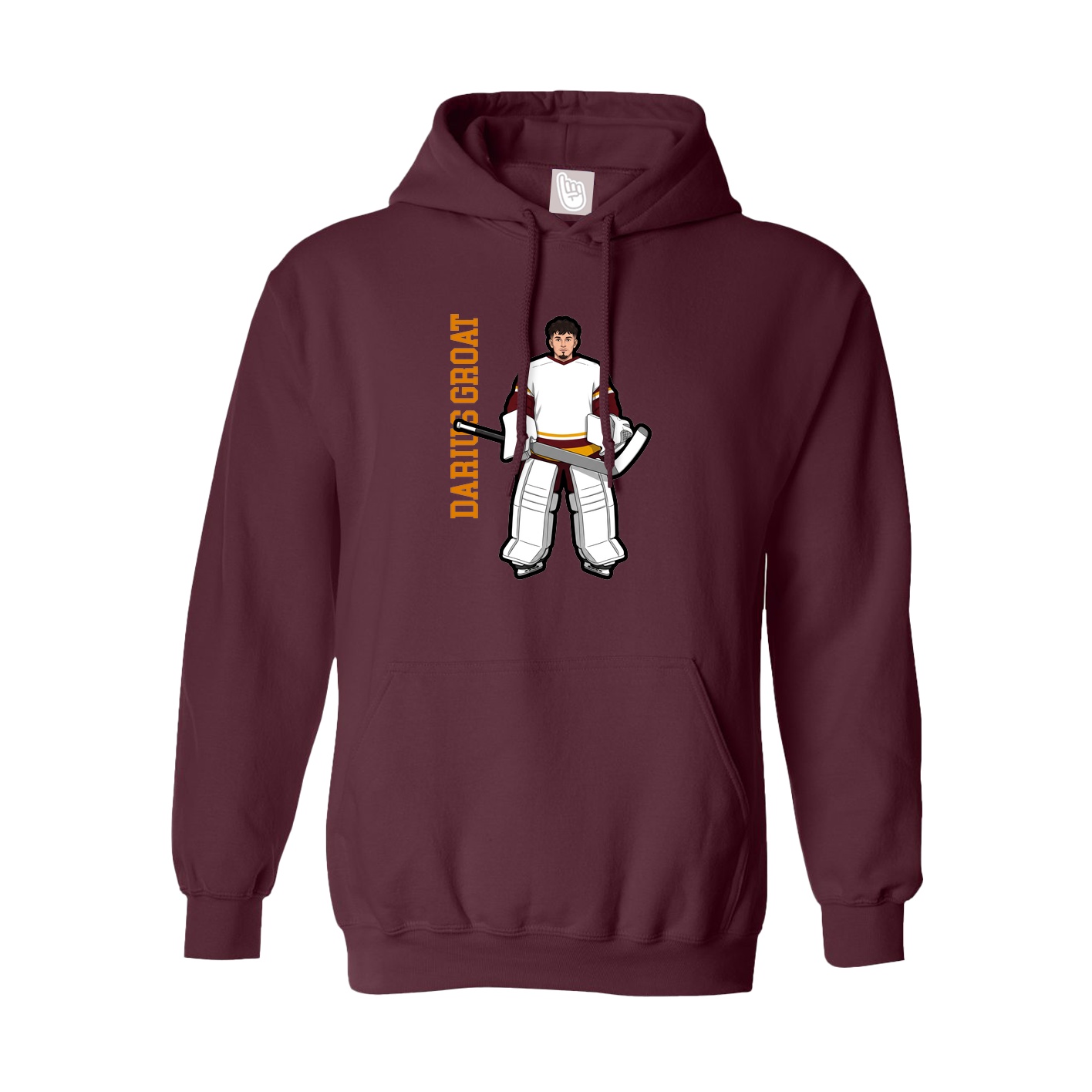 Hoodie — Name Vertical in Maroon