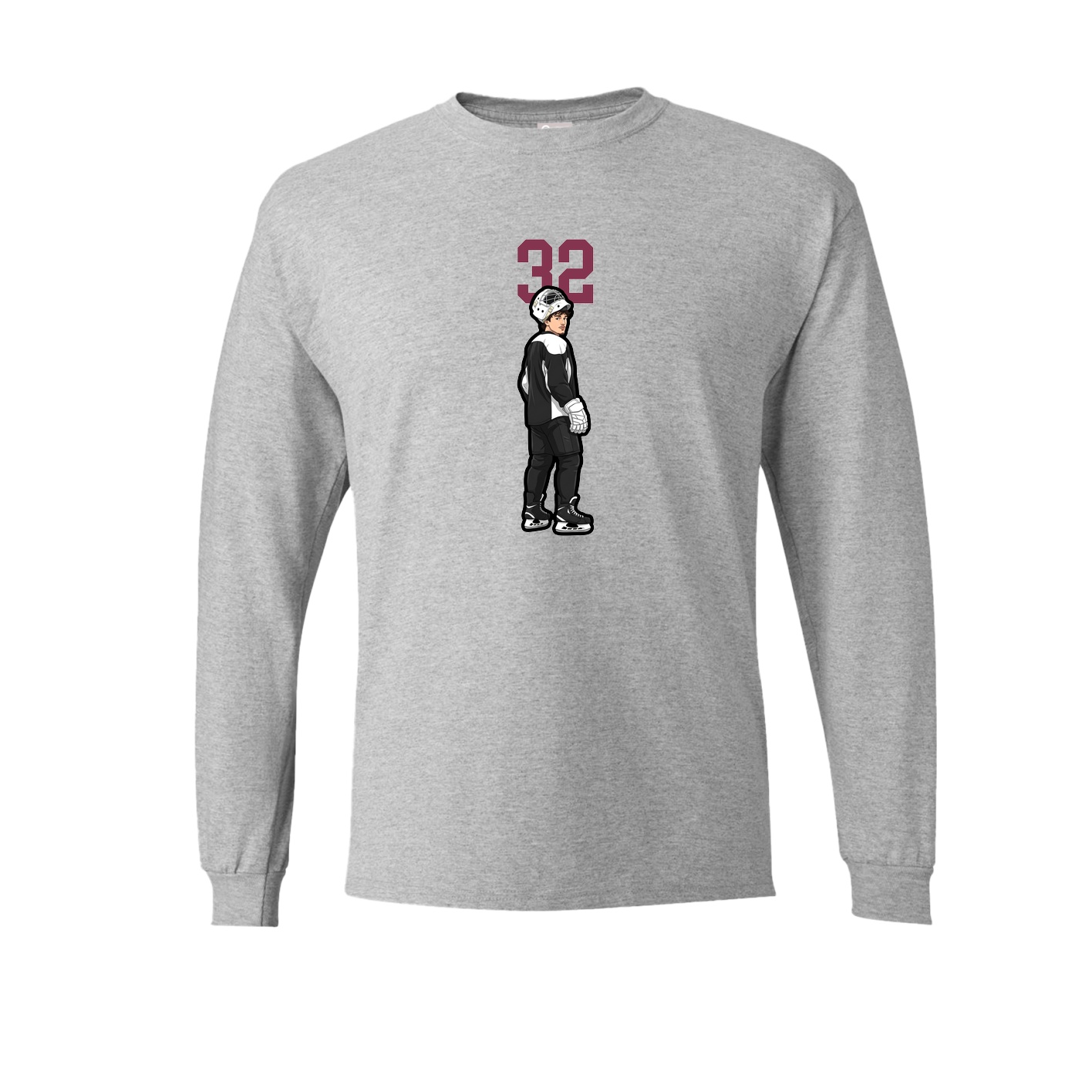 Long Sleeve Tee — Number Top in Grey