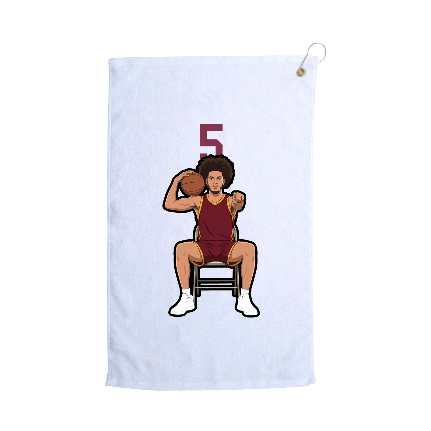 Golf Towel — Number Top in White