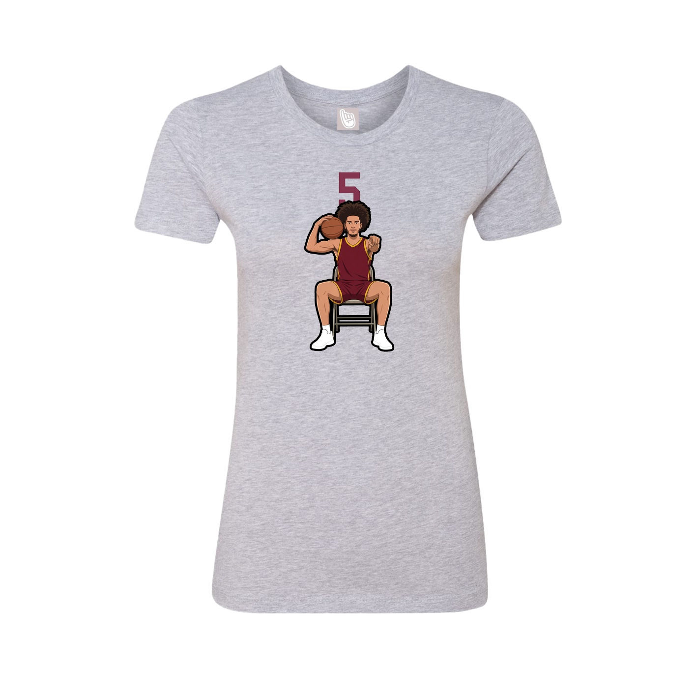Fitted Women's Tee — Number Top in Grey