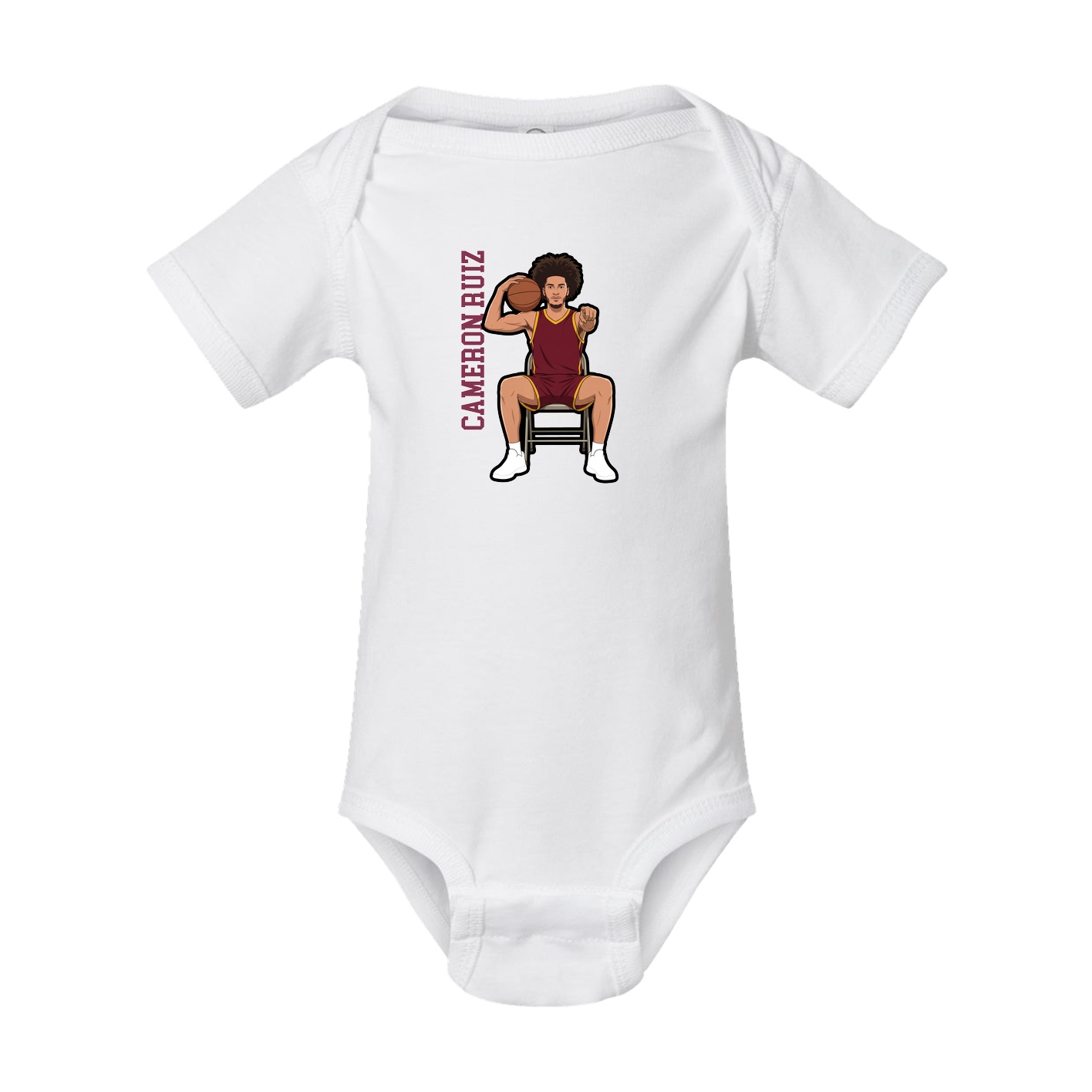 Baby Onesie — Name Vertical in White