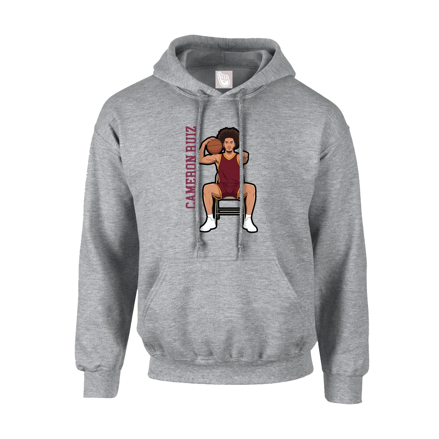 Youth Hoodie — Name Vertical in Grey