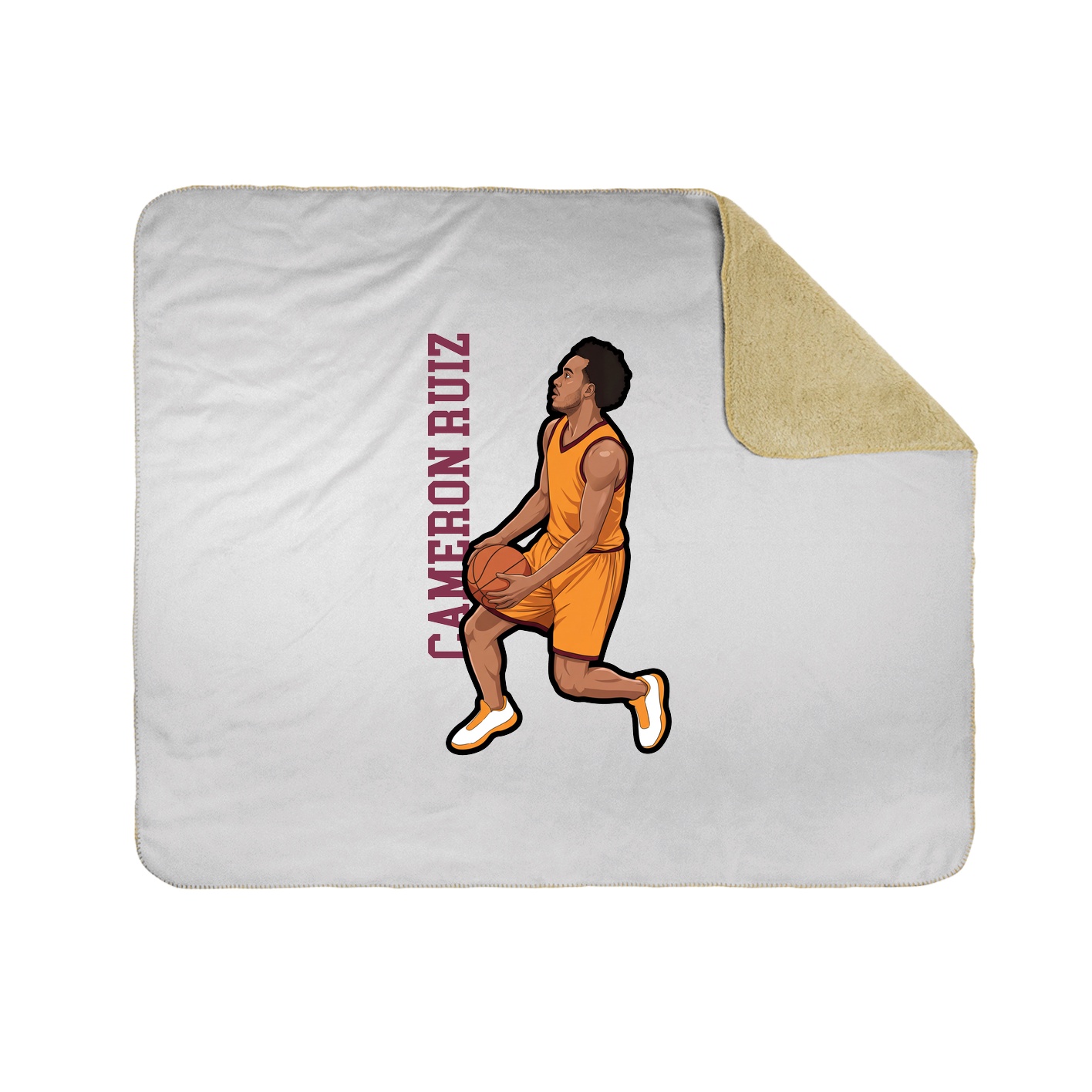 Throw Blanket — Name Vertical in White