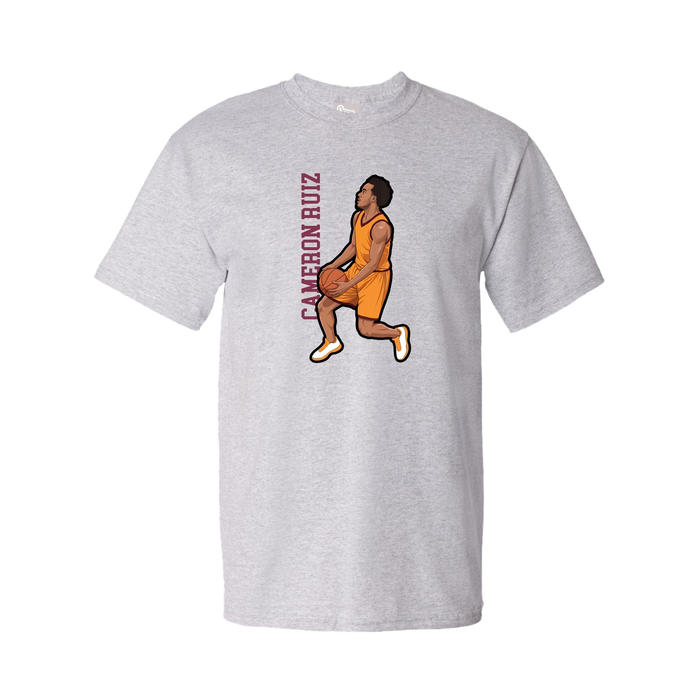 Youth Tee — Name Vertical in Grey