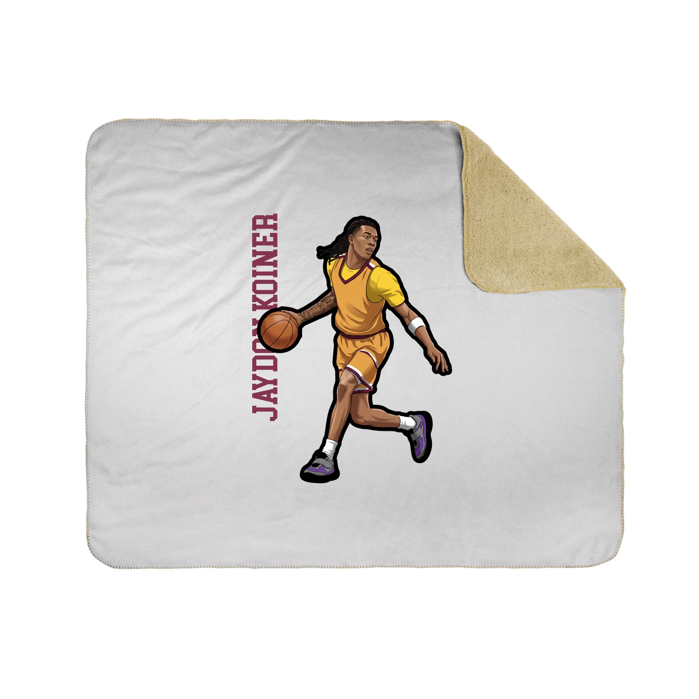 Throw Blanket — Name Vertical in White