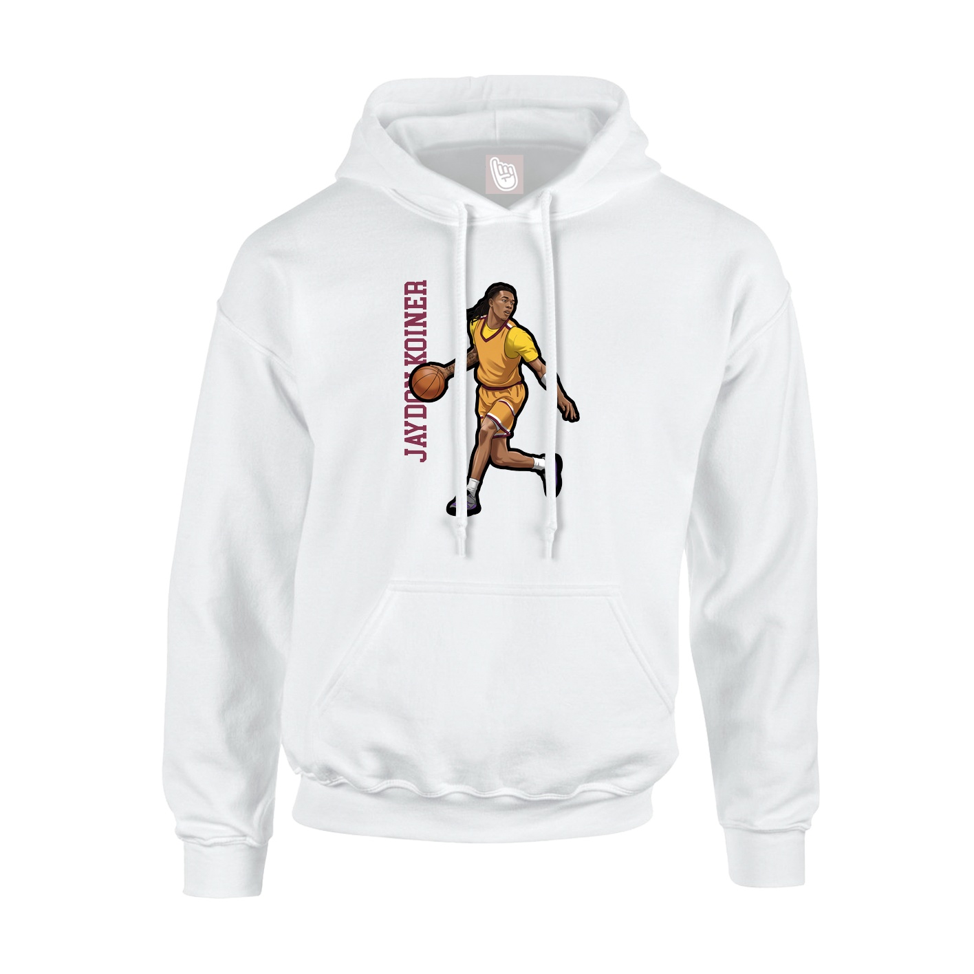 Hoodie — Name Vertical in White