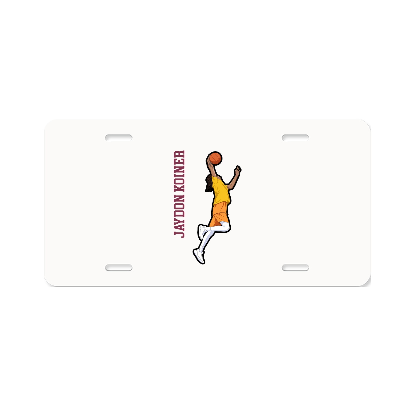 License Plate — Name Vertical in Classic
