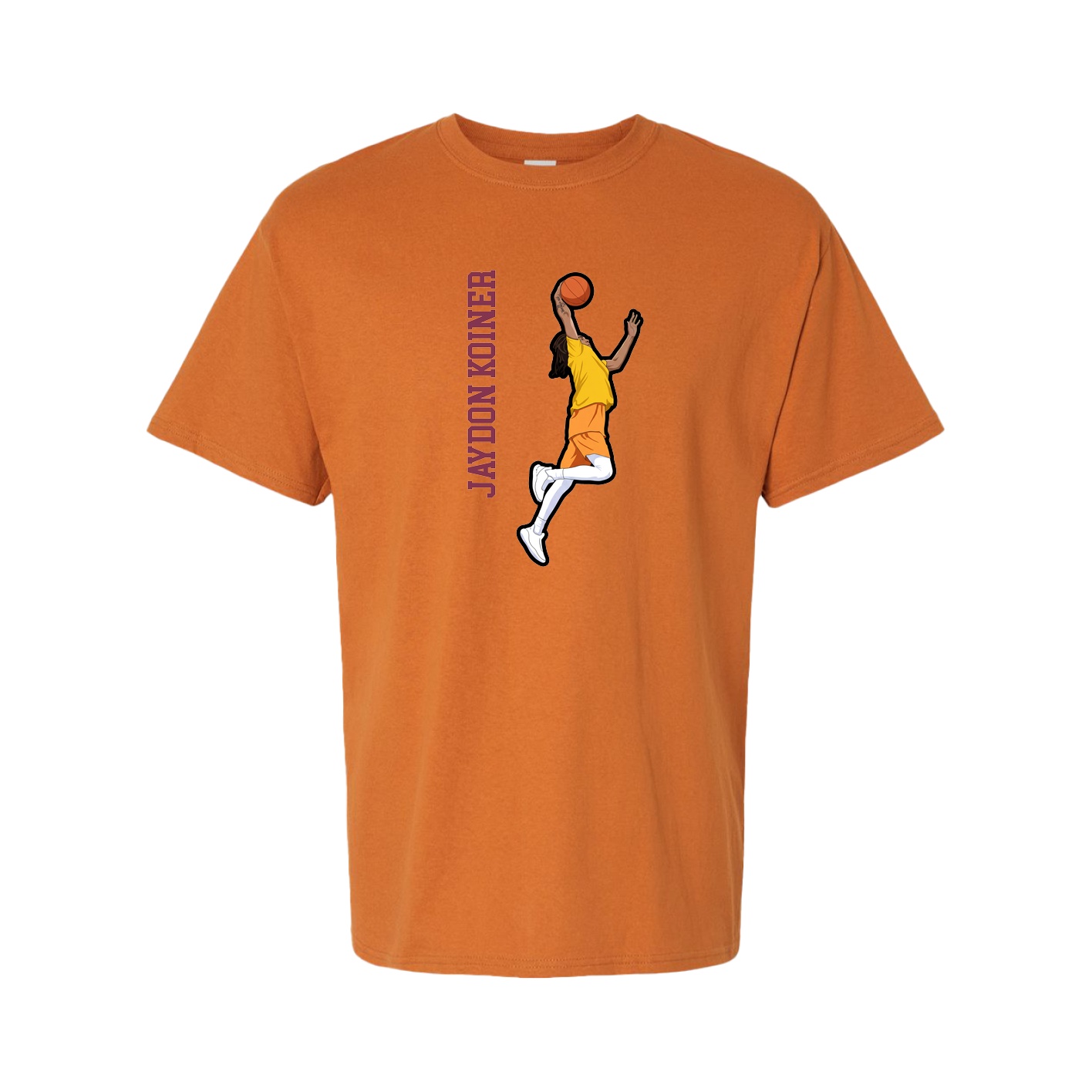 Tee — Name Vertical in Orange