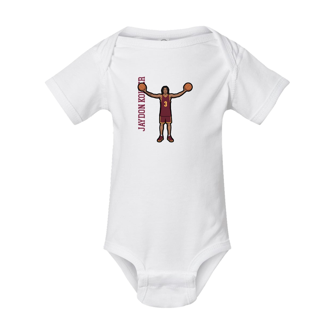 Baby Onesie — Name Vertical in White
