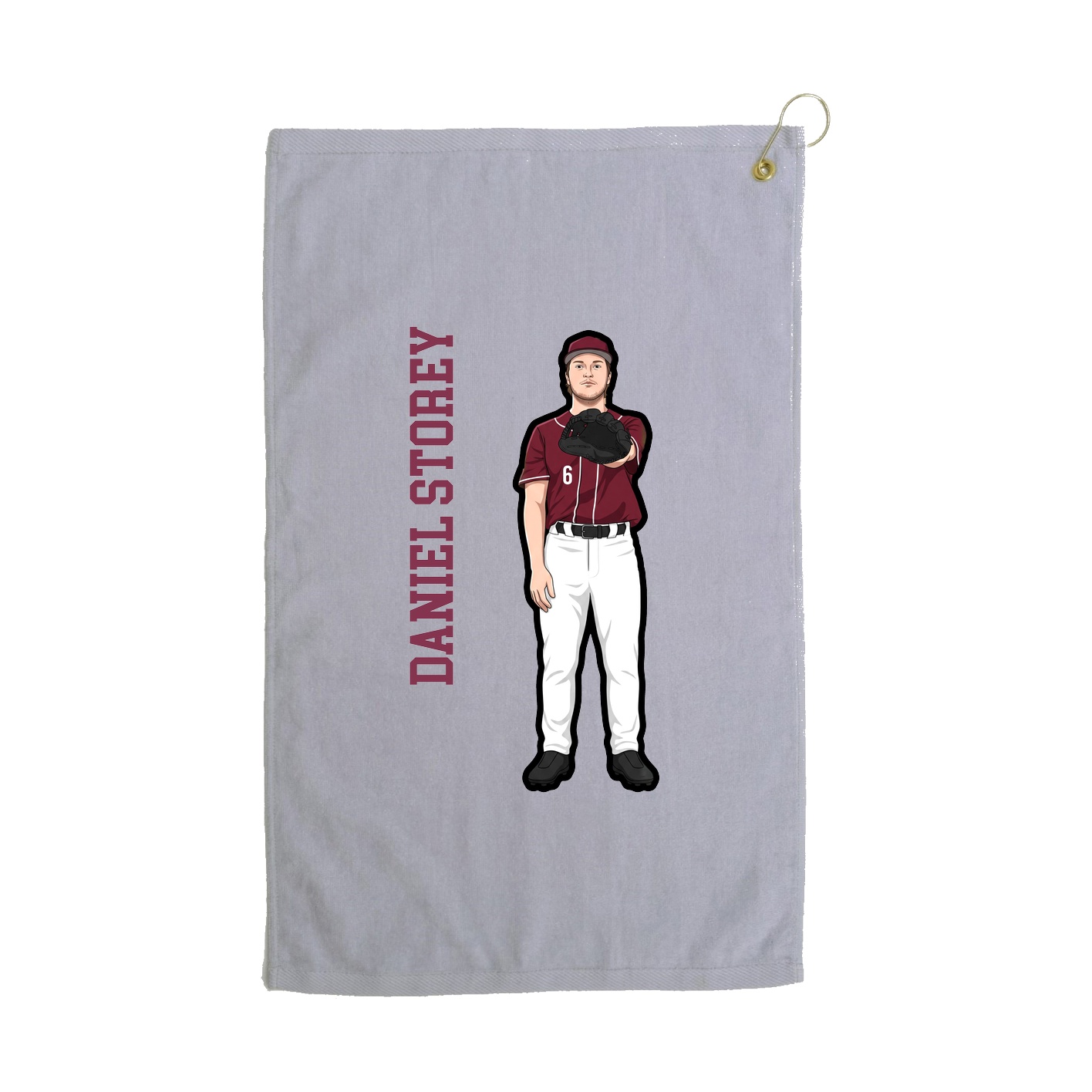 Golf Towel — Name Vertical in Grey