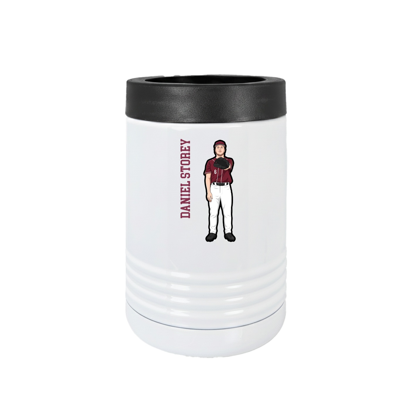 Beverage Holder — Name Vertical in White