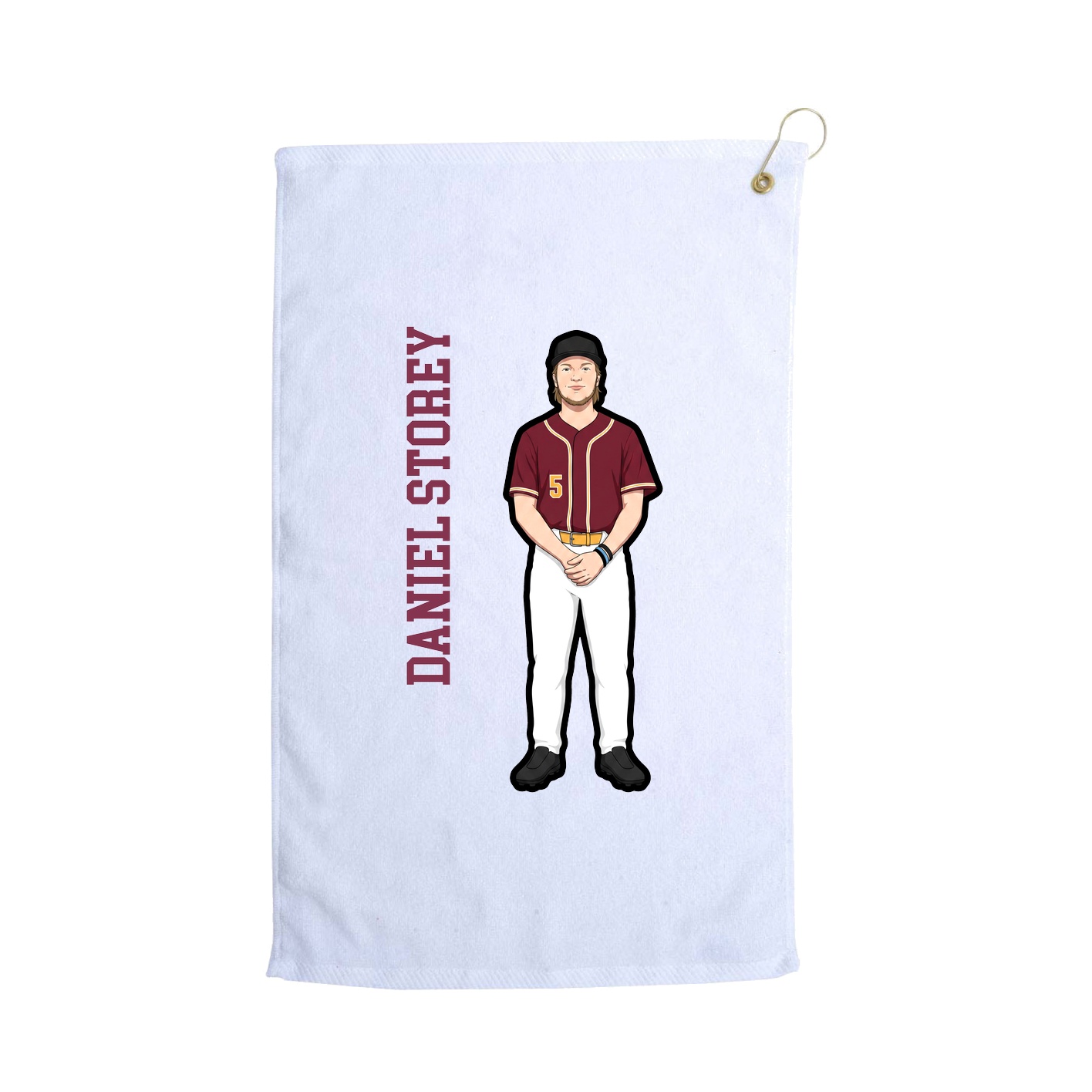 Golf Towel — Name Vertical in White