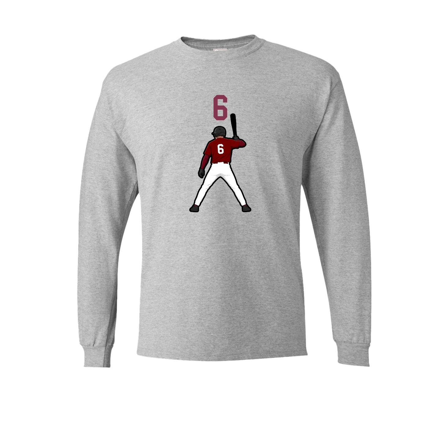 Long Sleeve Tee — Number Top in Grey