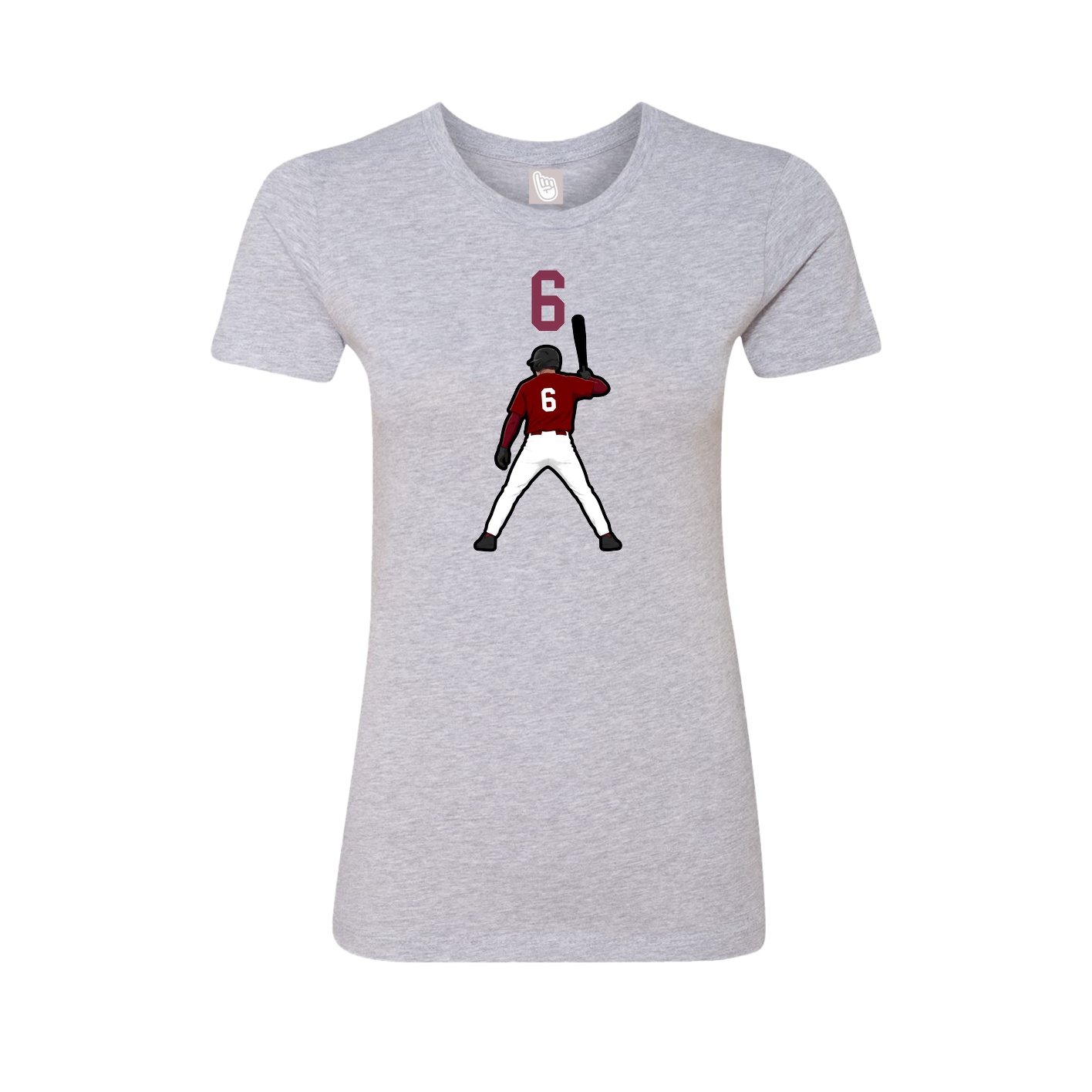 Fitted Women's Tee — Number Top in Grey