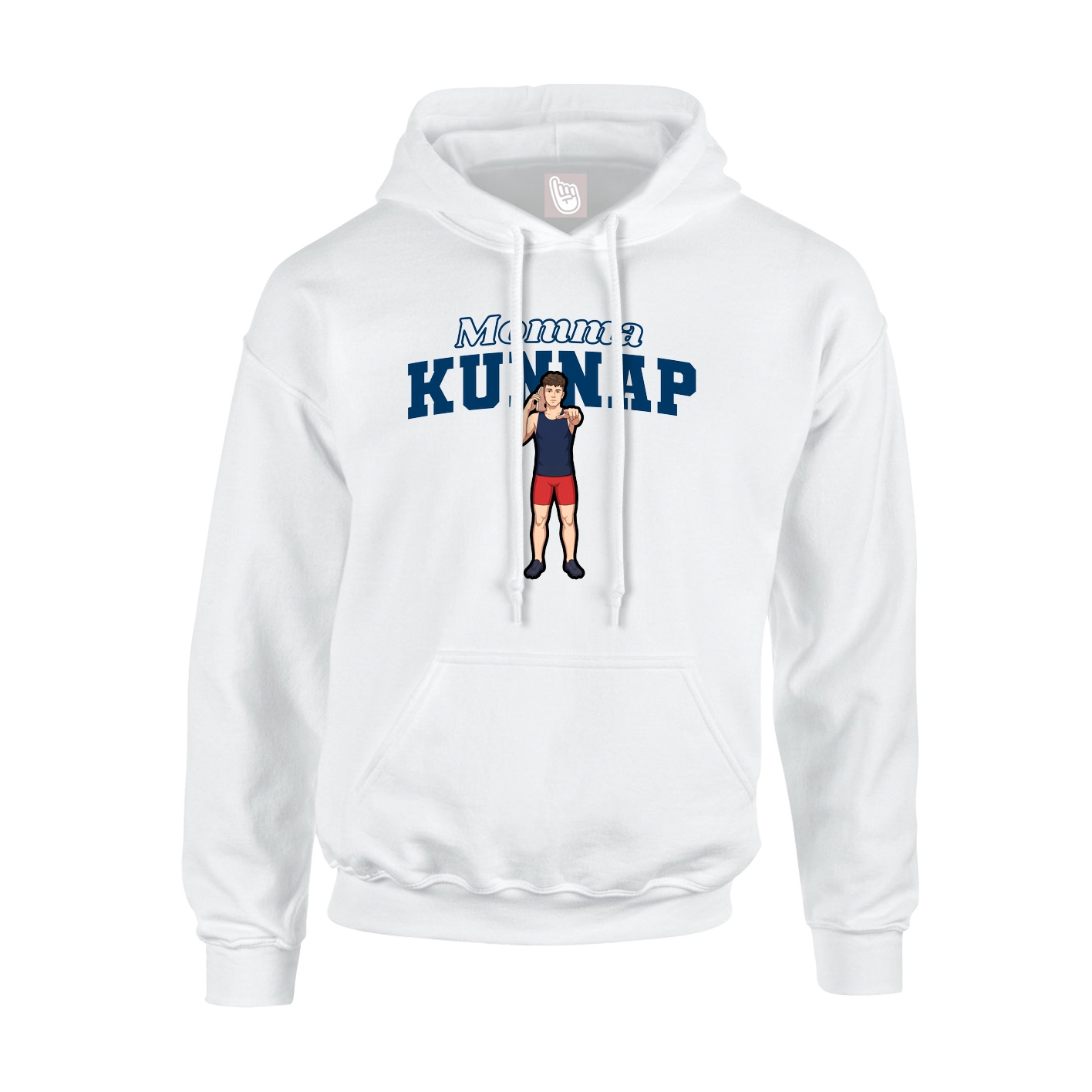 Youth Hoodie — Mothers Day Block in White