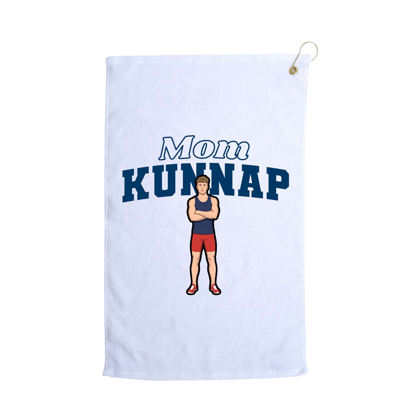 Golf Towel — Mothers Day Block in White