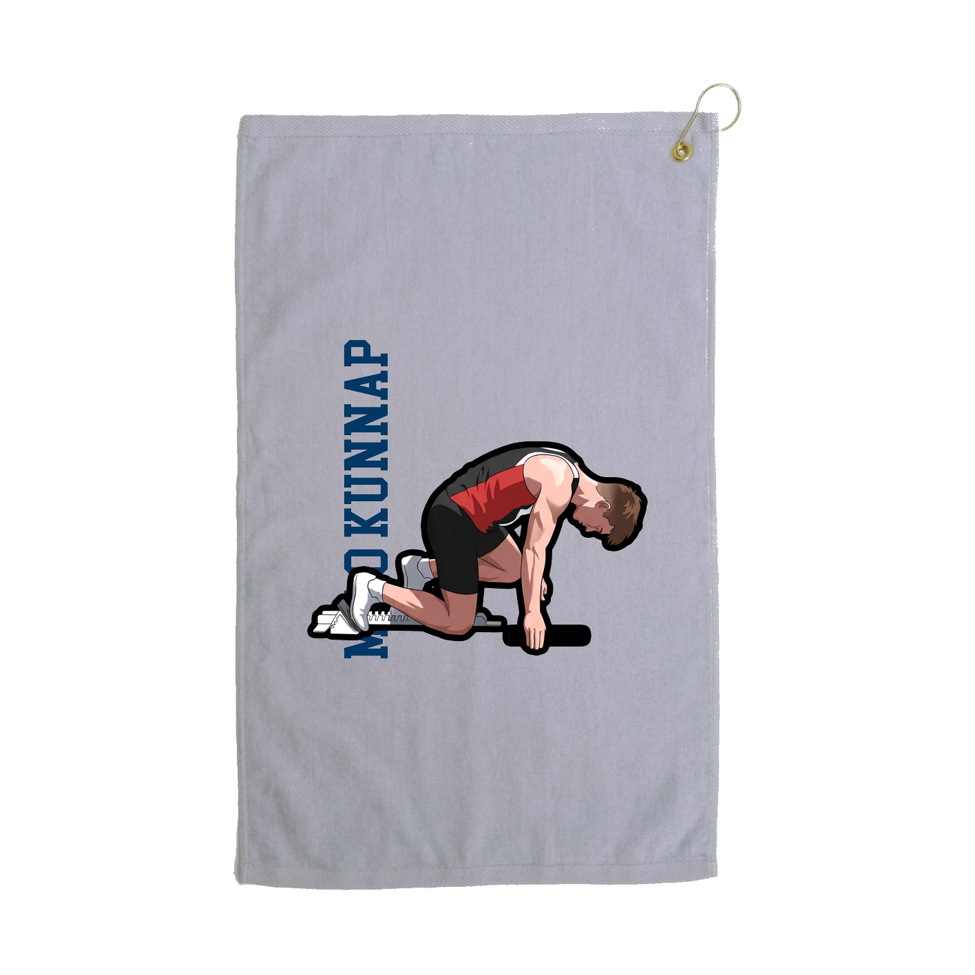 Golf Towel — Name Vertical in Grey