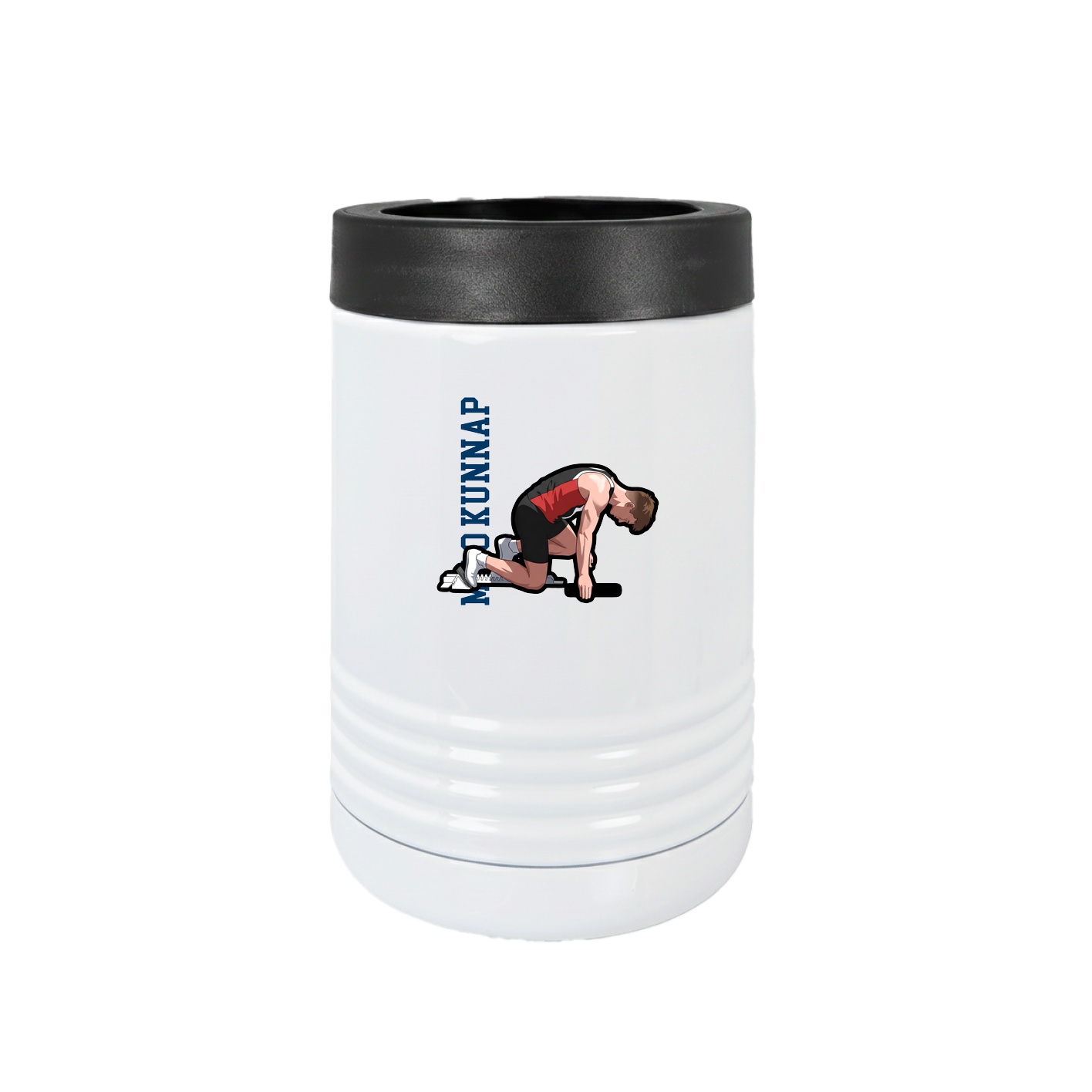 Beverage Holder — Name Vertical in White