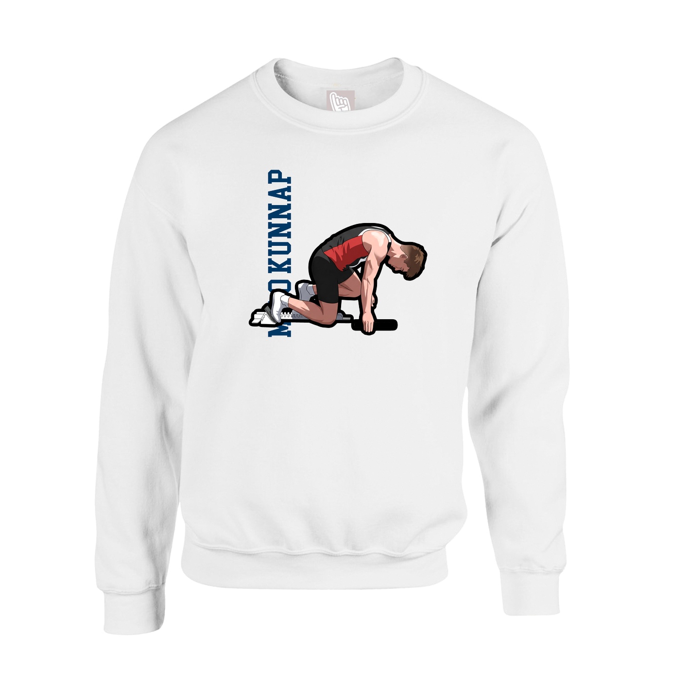 Fleece Crew — Name Vertical in White