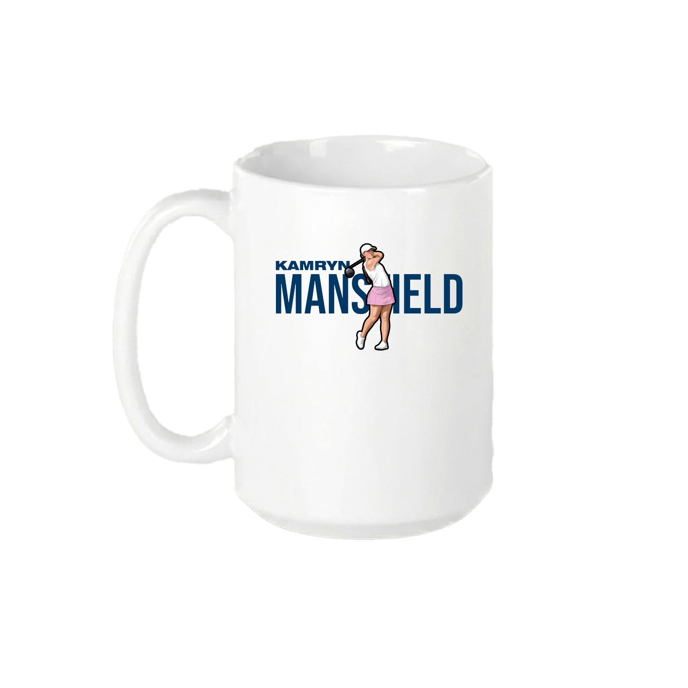 15oz Coffee Mug — Player Name in White