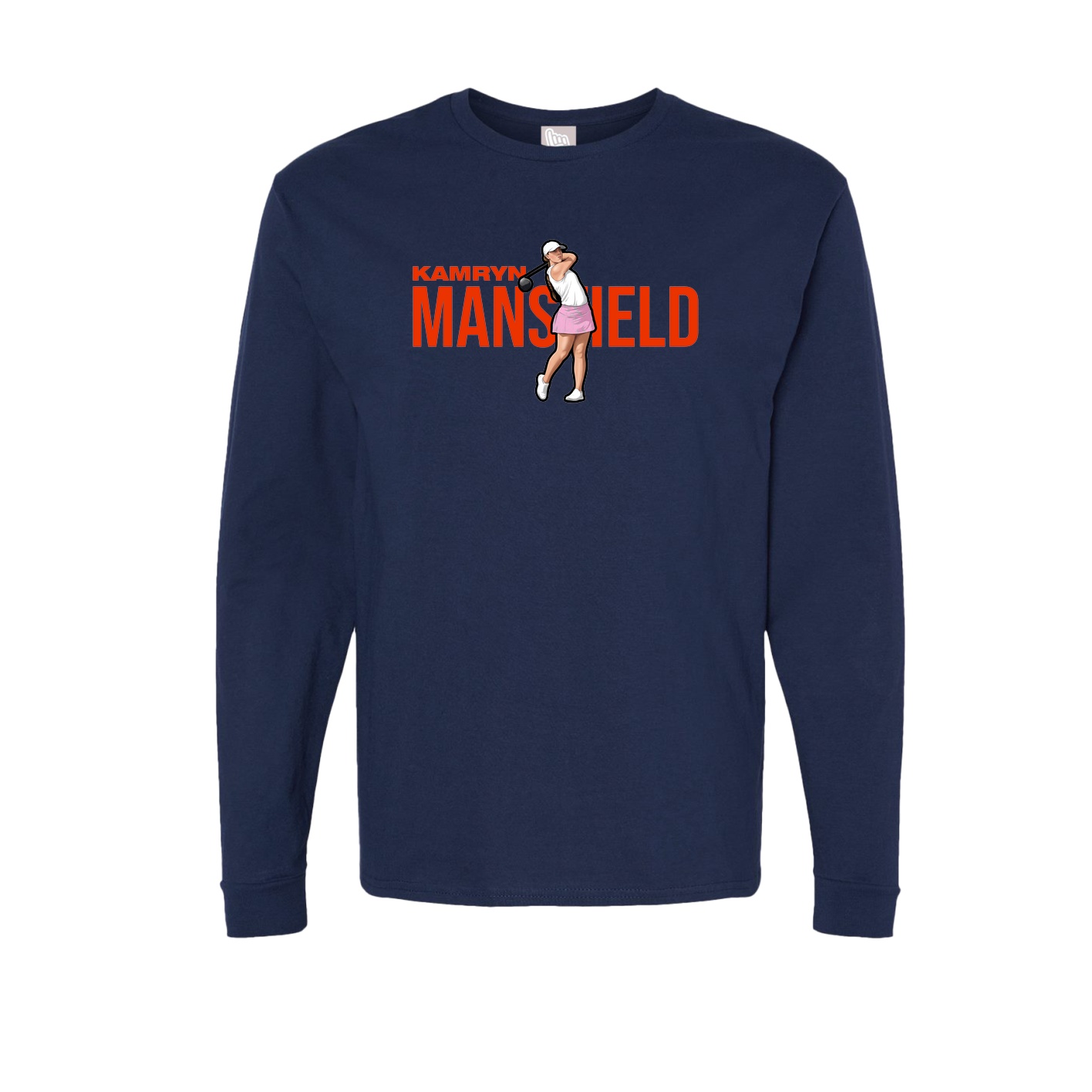 Long Sleeve Tee — Player Name in Navy