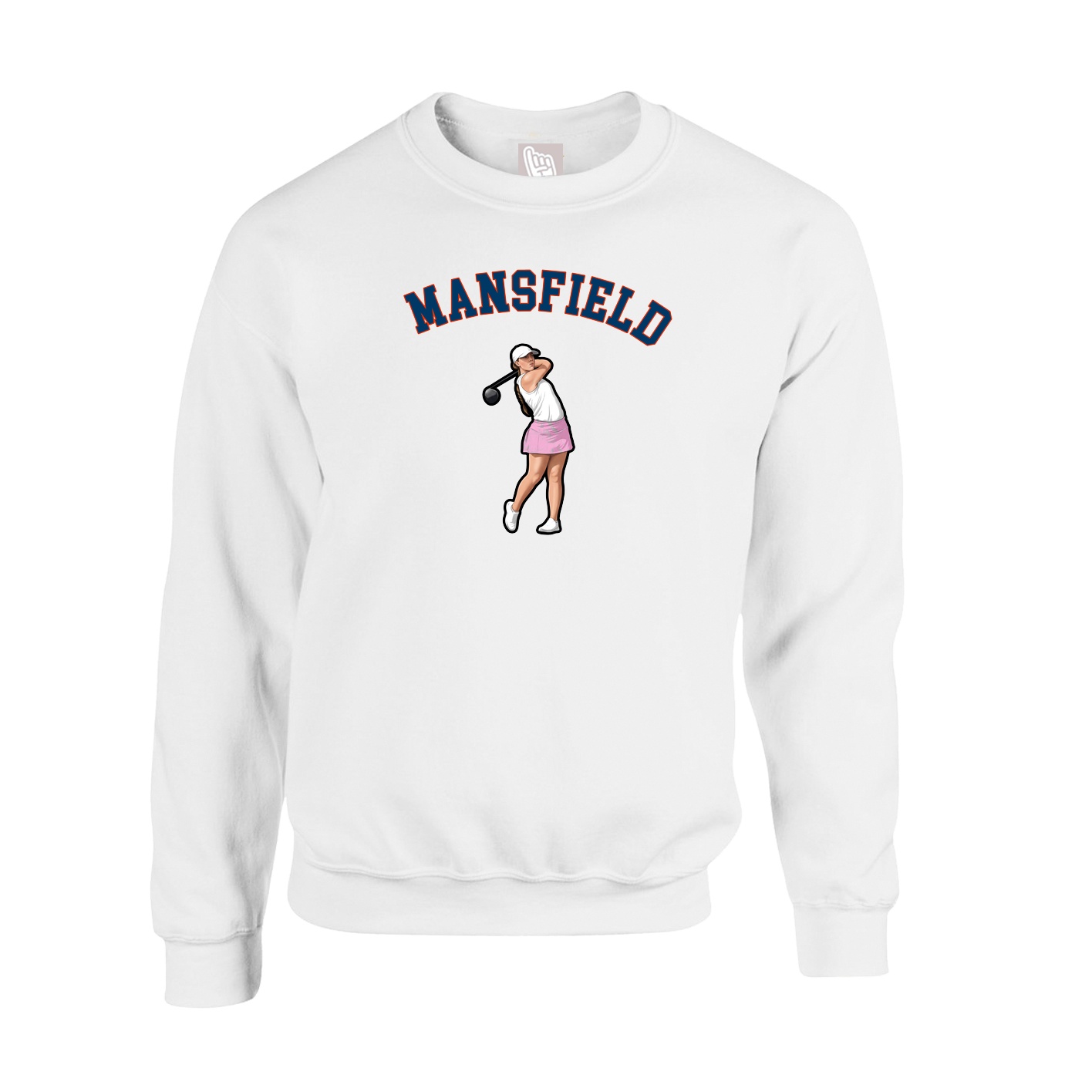 Fleece Crew — Shirsey Arch in White