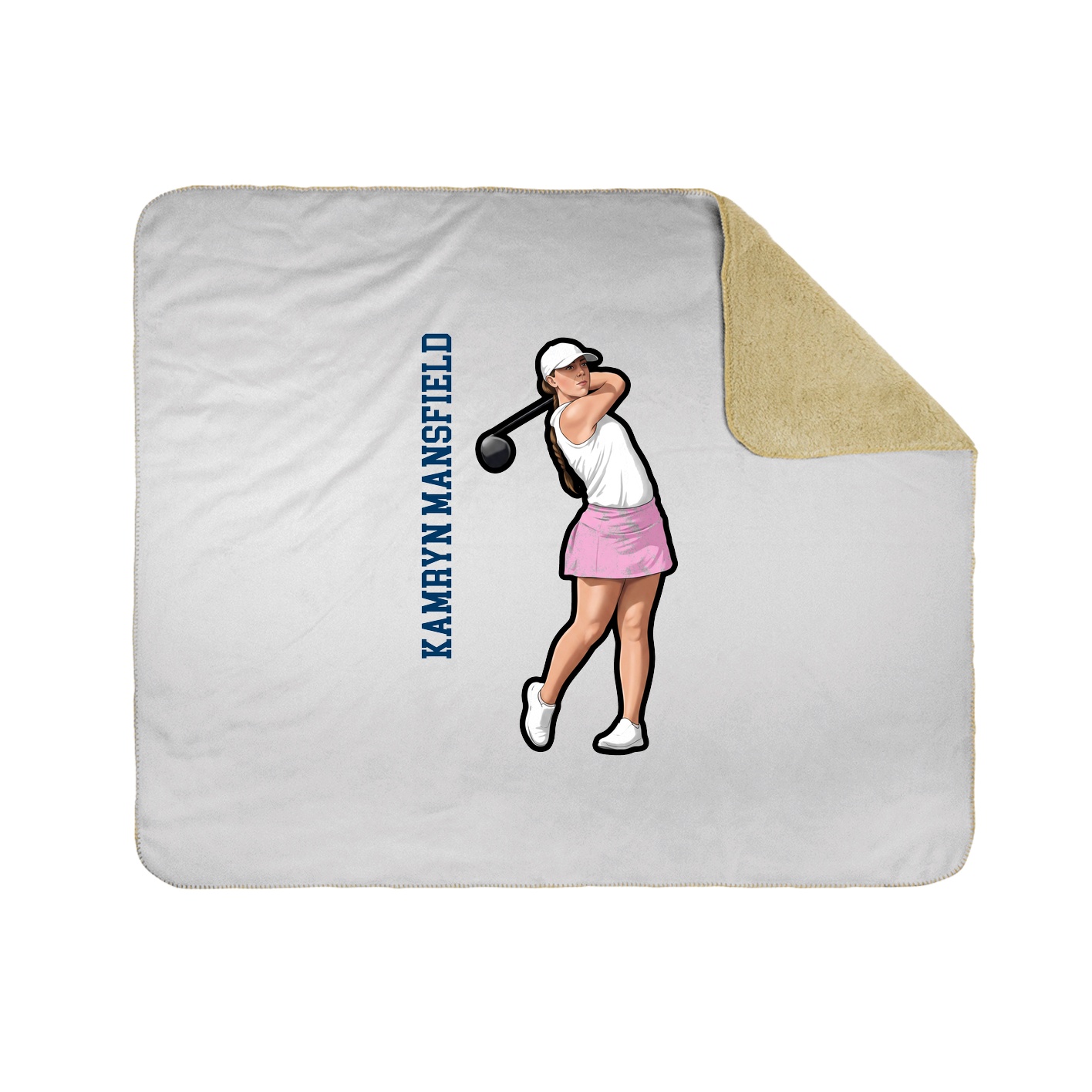Throw Blanket — Name Vertical in White