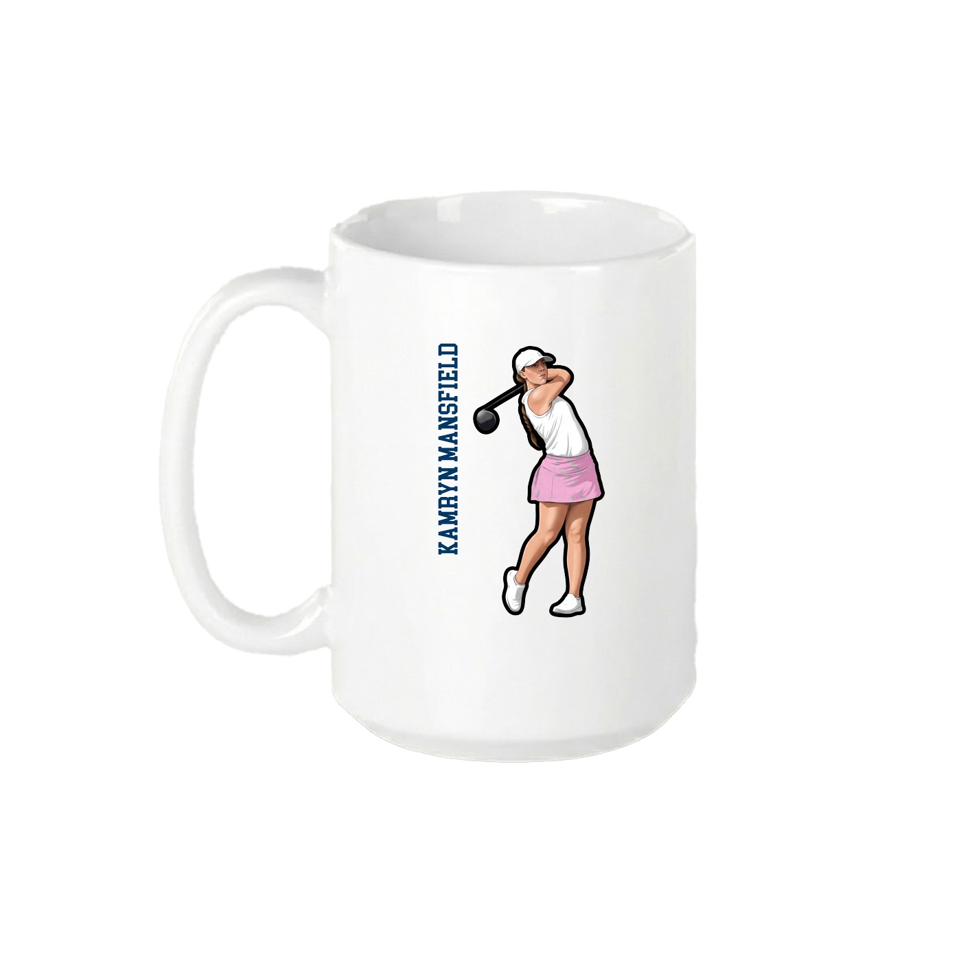 15oz Coffee Mug — Name Vertical in White