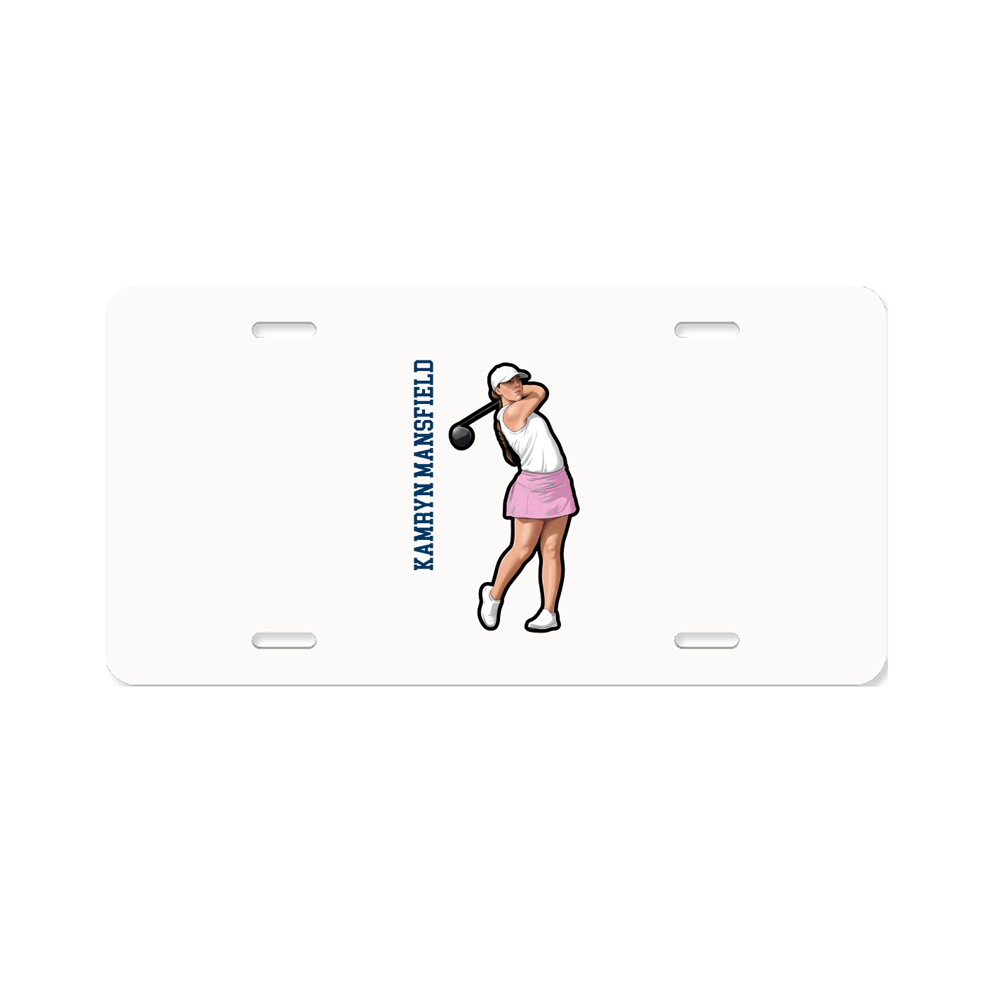 License Plate — Name Vertical in Classic