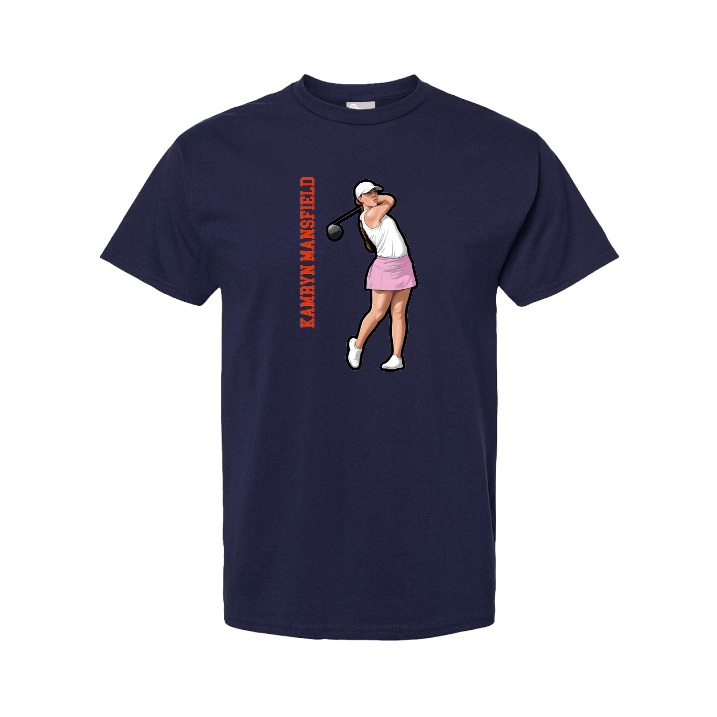 Youth Tee — Name Vertical in Navy
