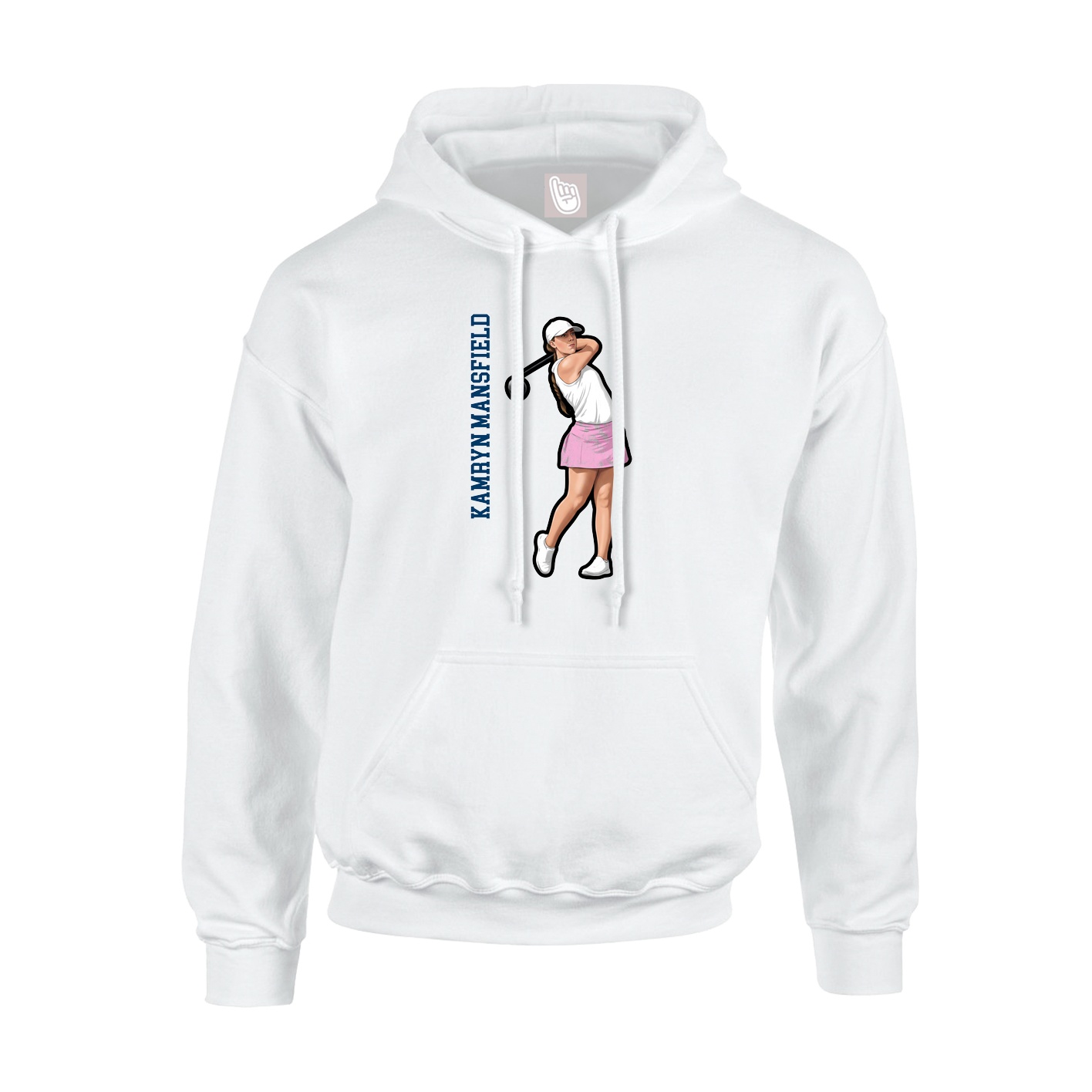 Youth Hoodie — Name Vertical in White