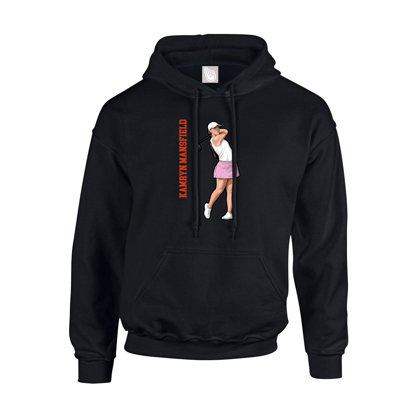 Youth Hoodie — Name Vertical in Black