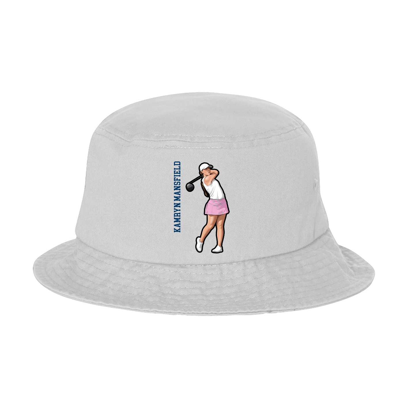 Bucket Cap — Name Vertical in White