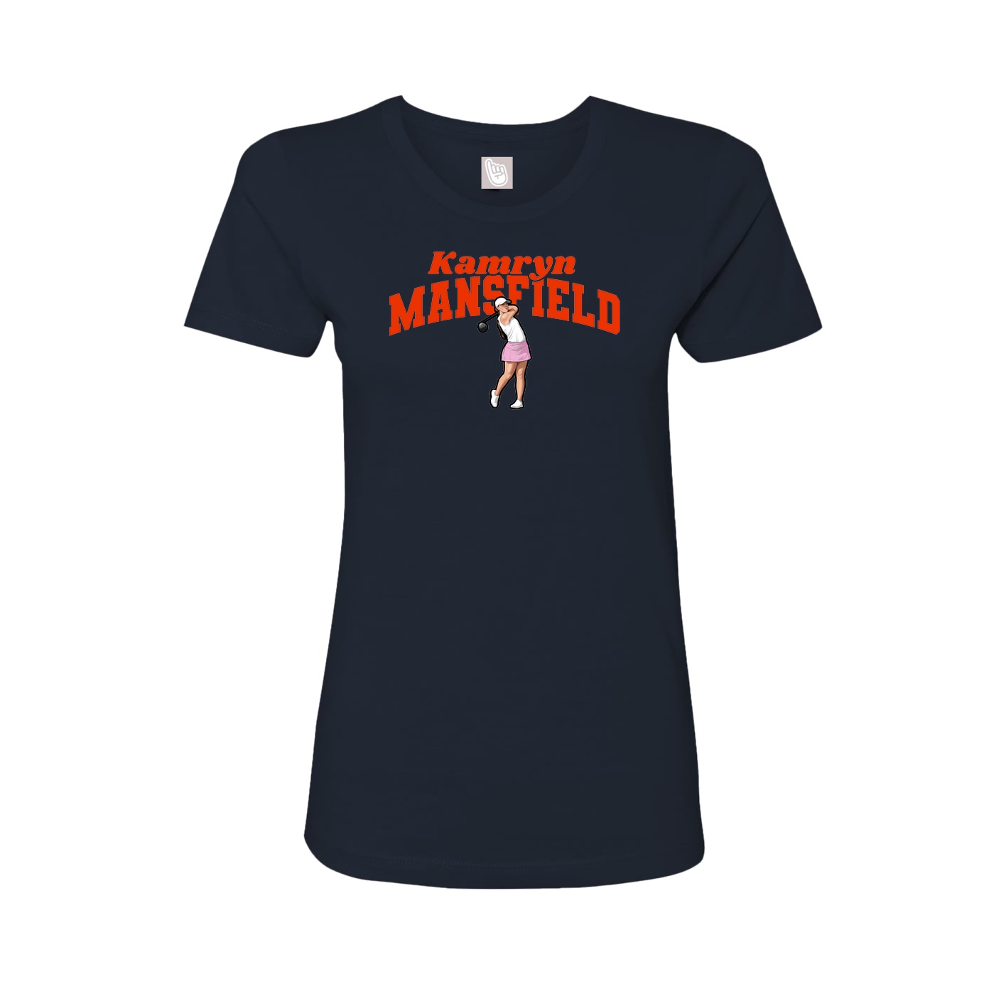 Fitted Women's Tee — Signature Arch in Navy