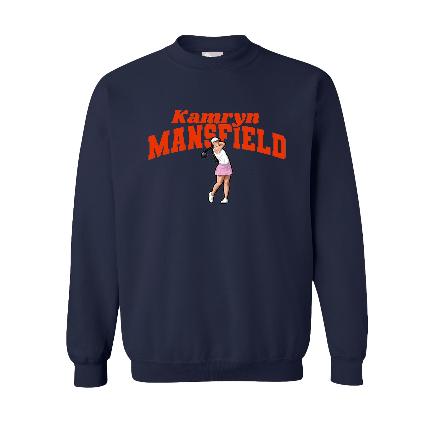 Fleece Crew — Signature Arch in Navy