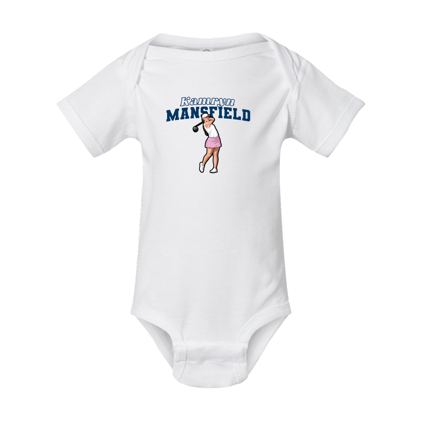 Baby Onesie — Name Arch in White