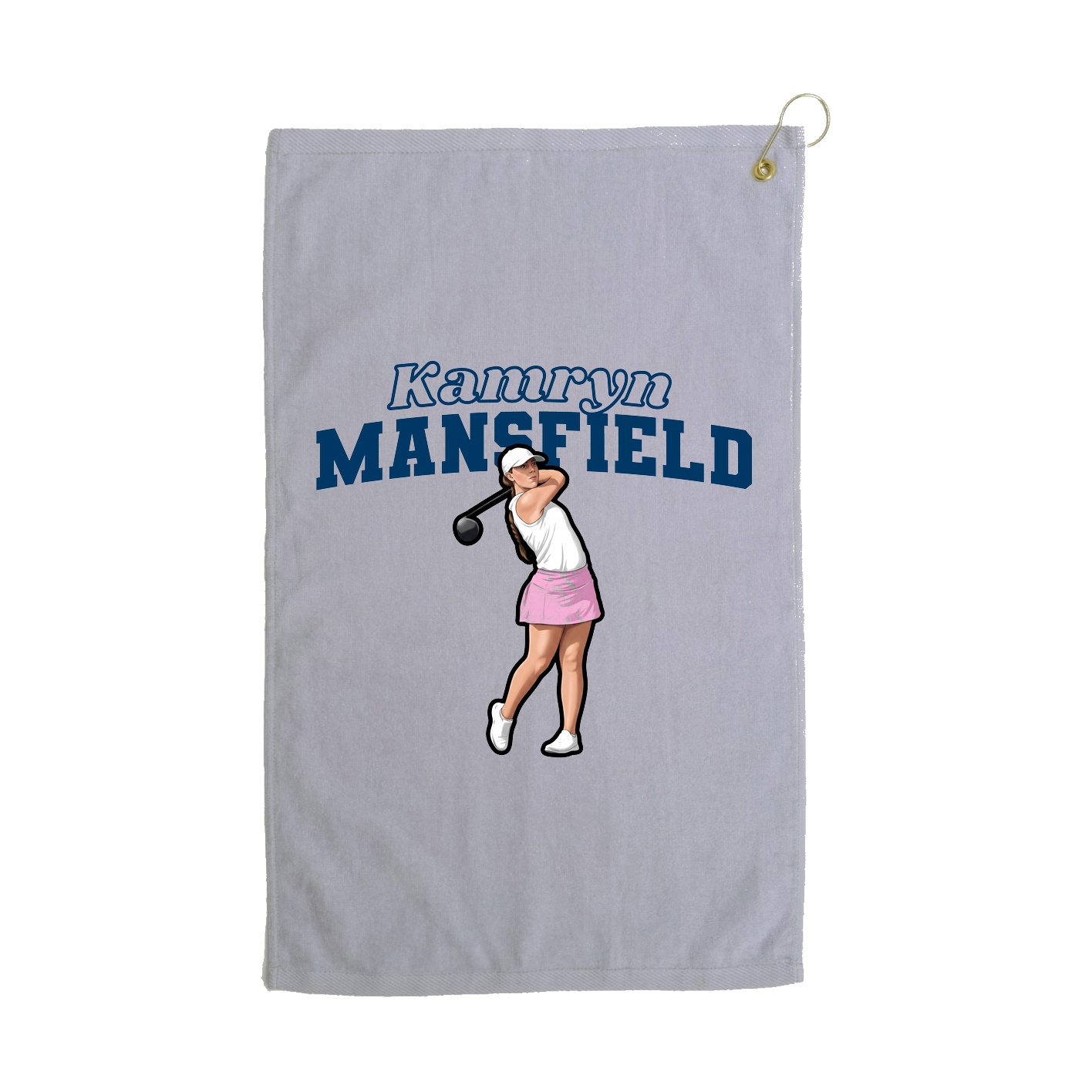 Golf Towel — Name Arch in Grey