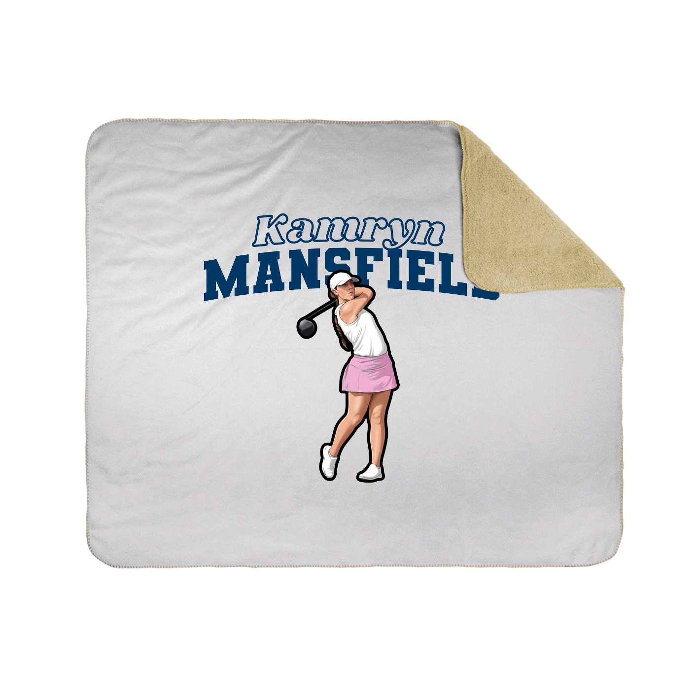 Throw Blanket — Name Arch in White