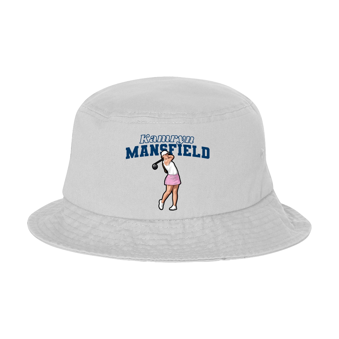 Bucket Cap — Name Arch in White