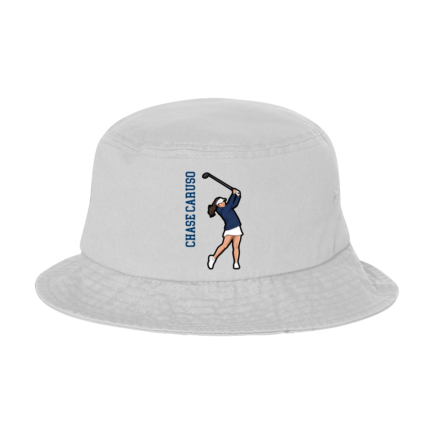 Bucket Cap — Name Vertical in White