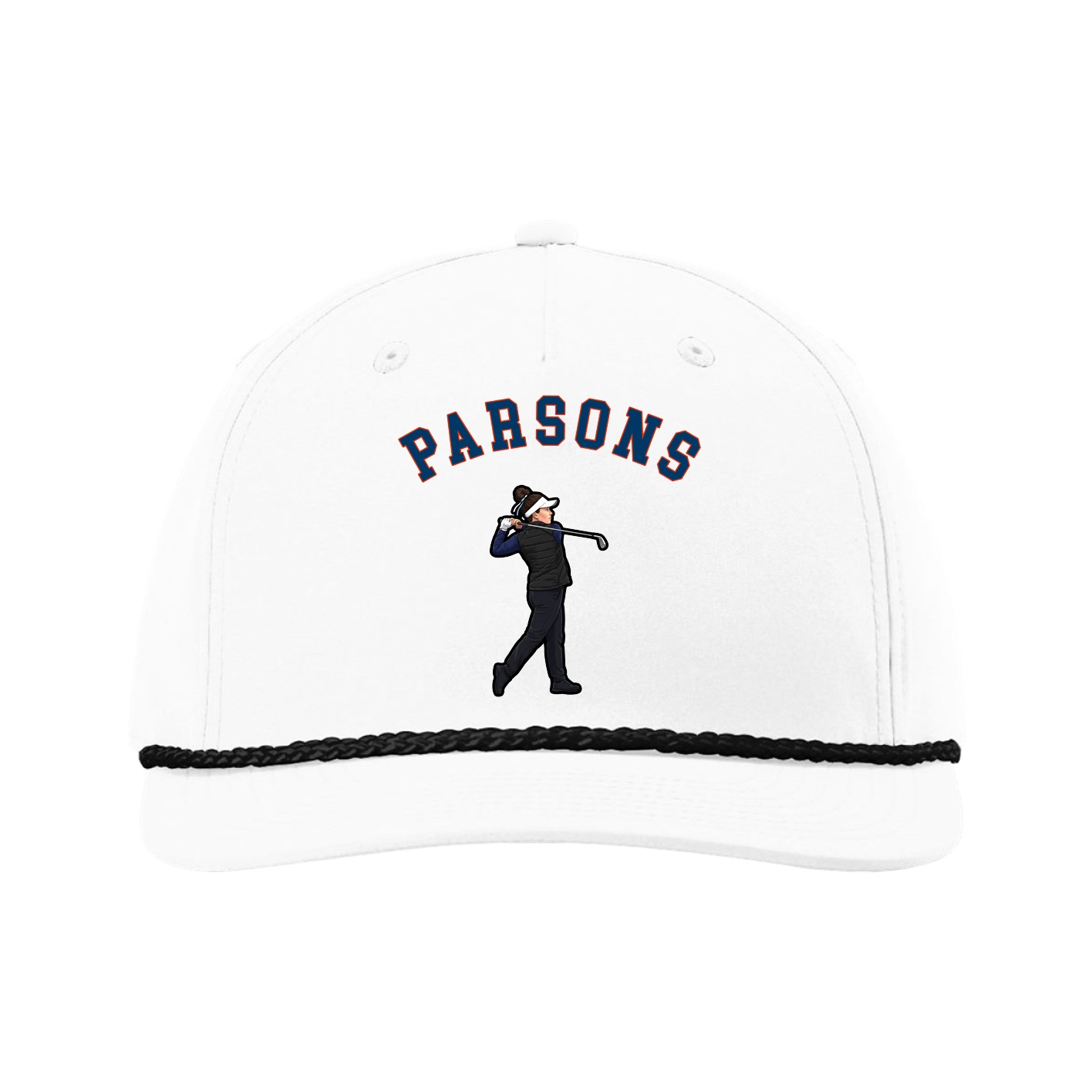 Five-Panel Classic Rope Cap — Shirsey Arch in White