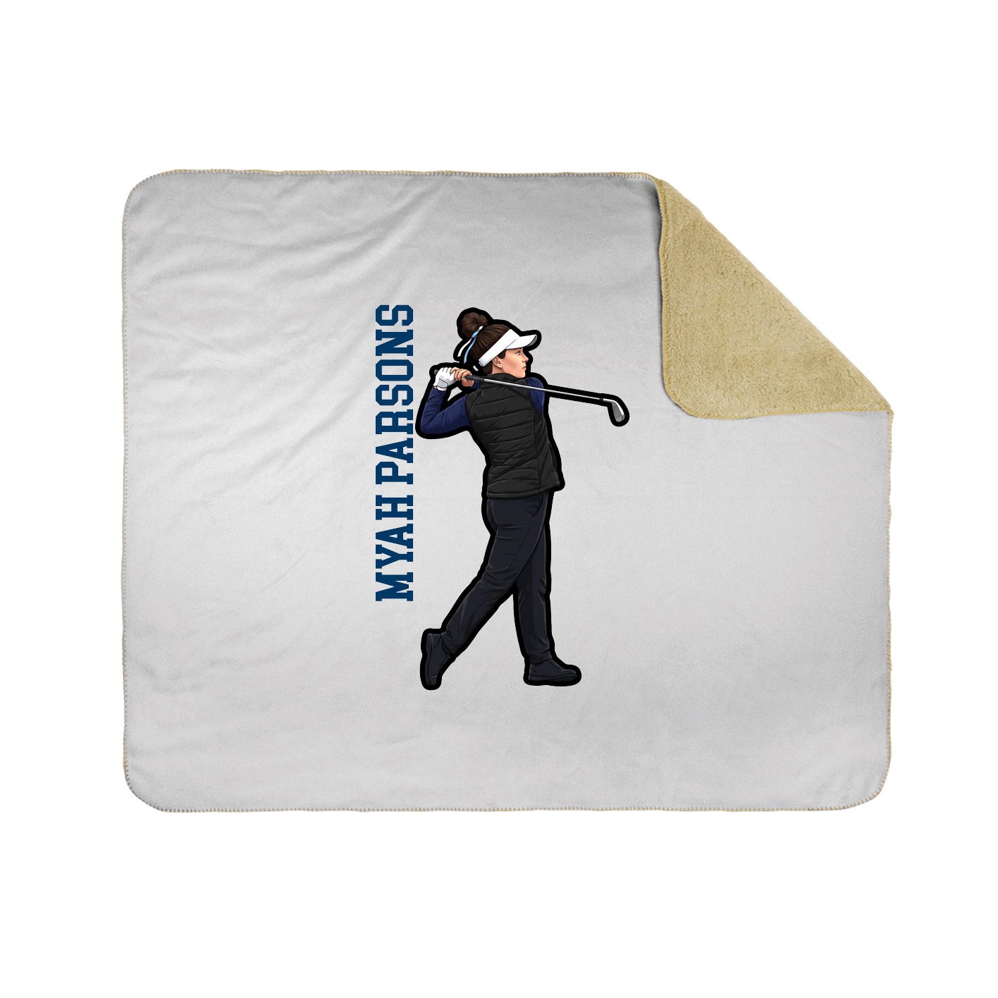 Throw Blanket — Name Vertical in White