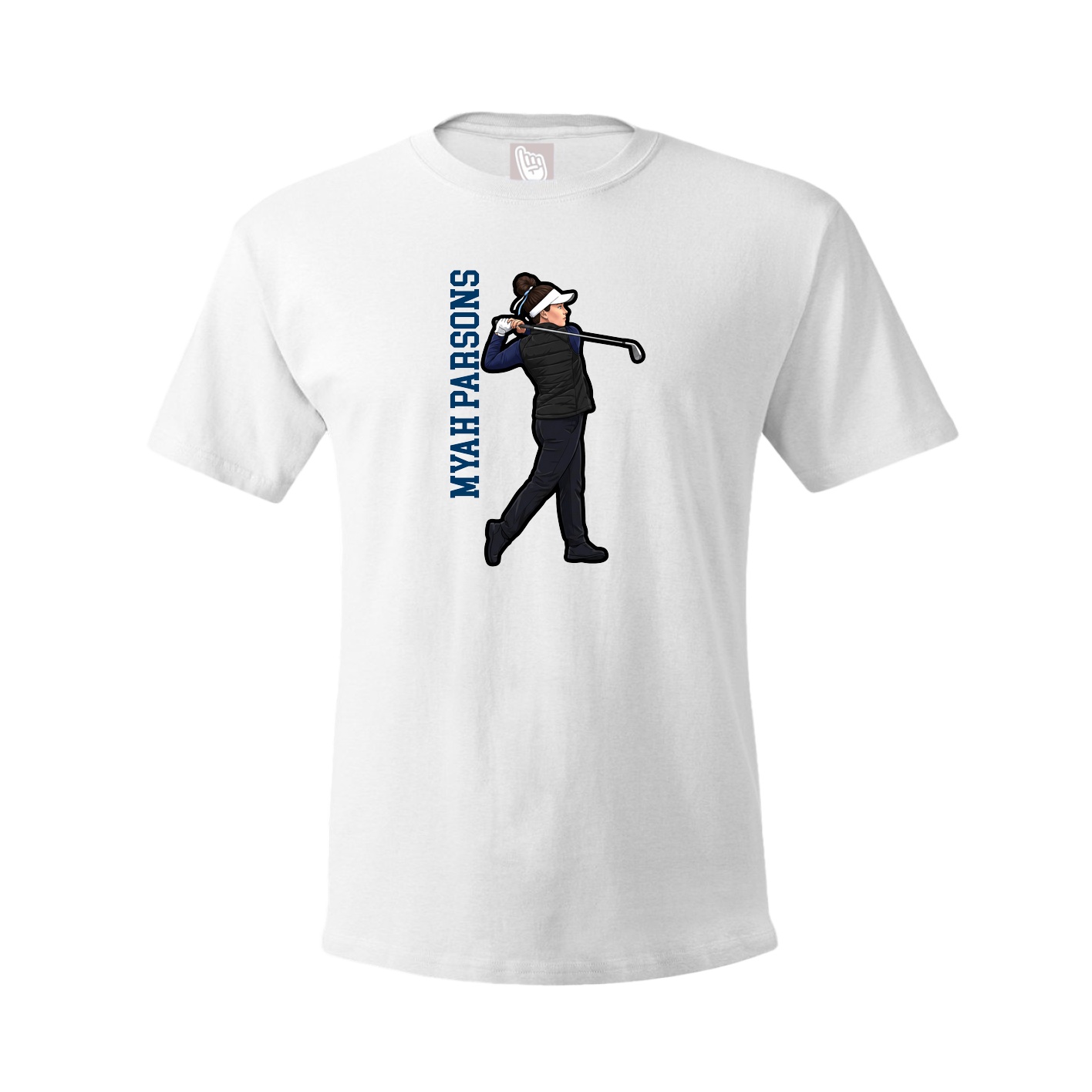 Youth Tee — Name Vertical in White