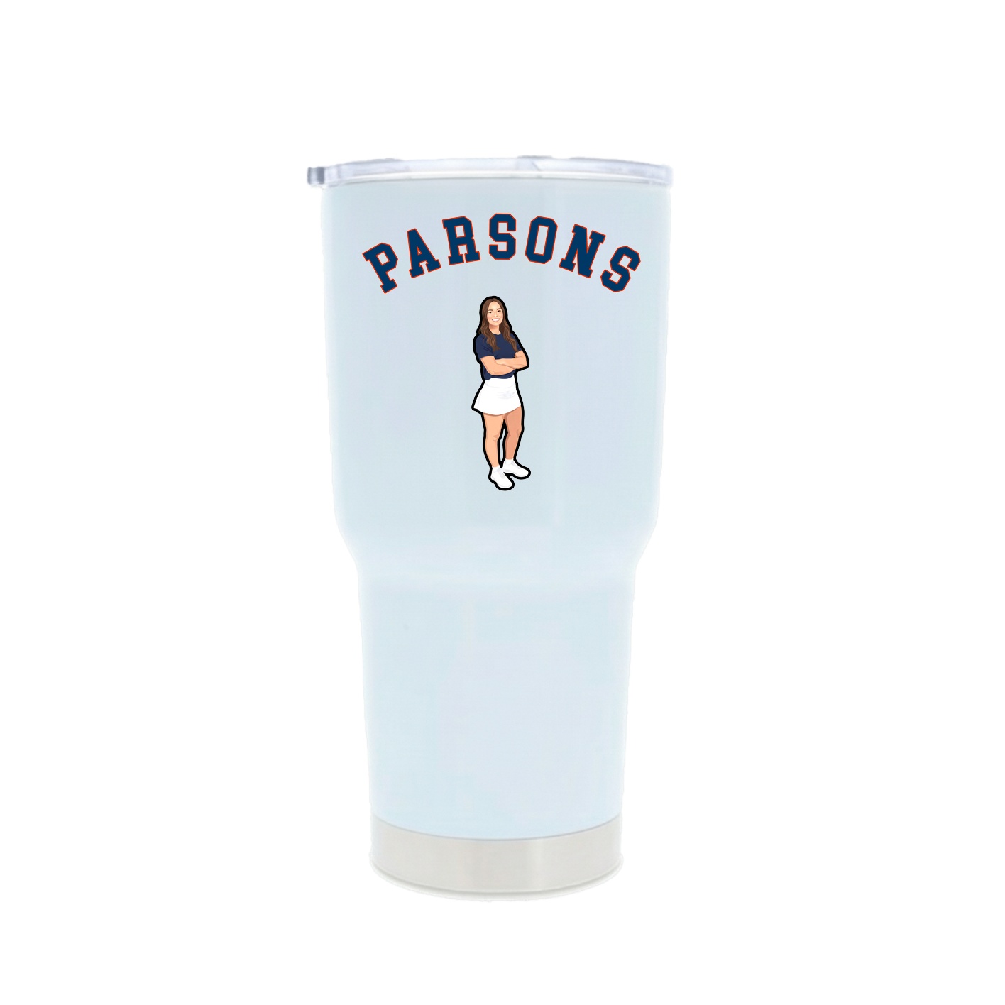 30oz Stainless Steel Tumbler — Shirsey Arch in White