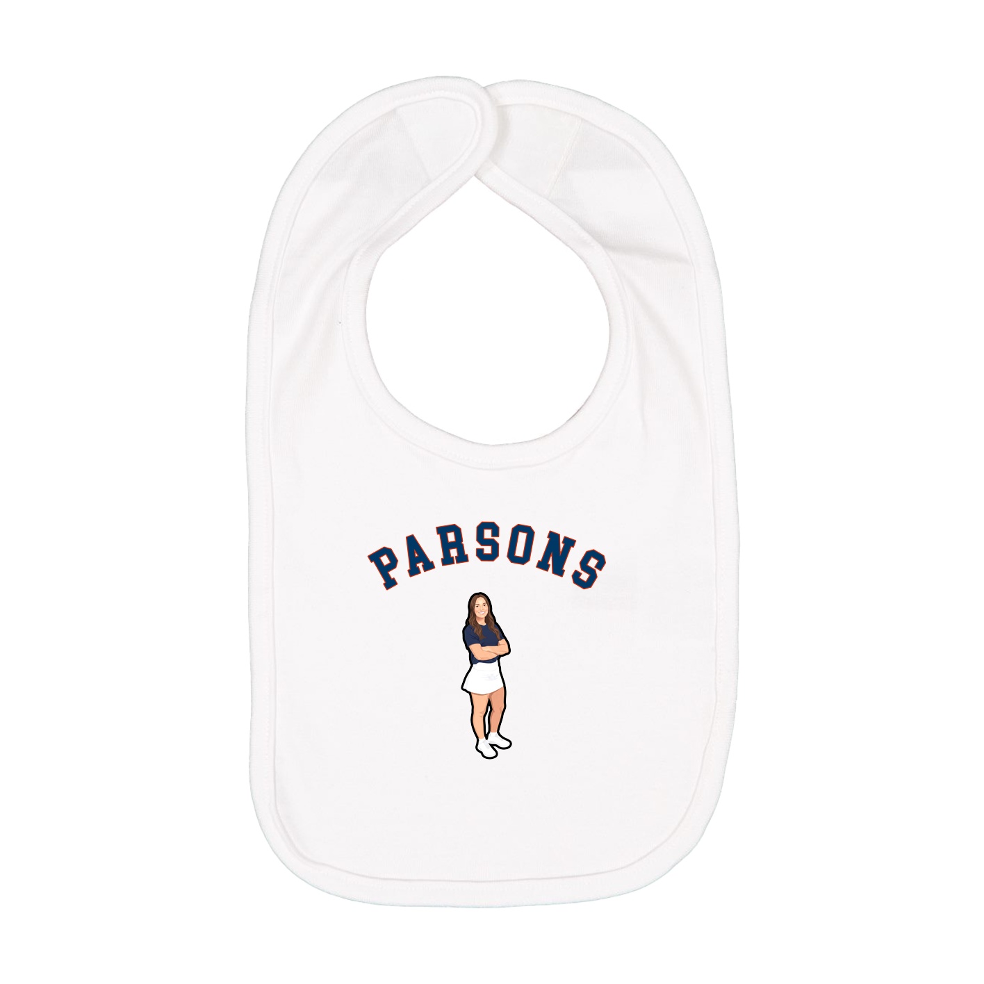 Infant Bib — Shirsey Arch in White