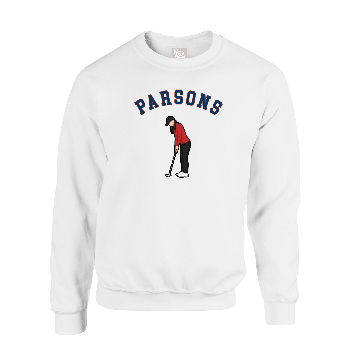 Fleece Crew — Shirsey Arch in White
