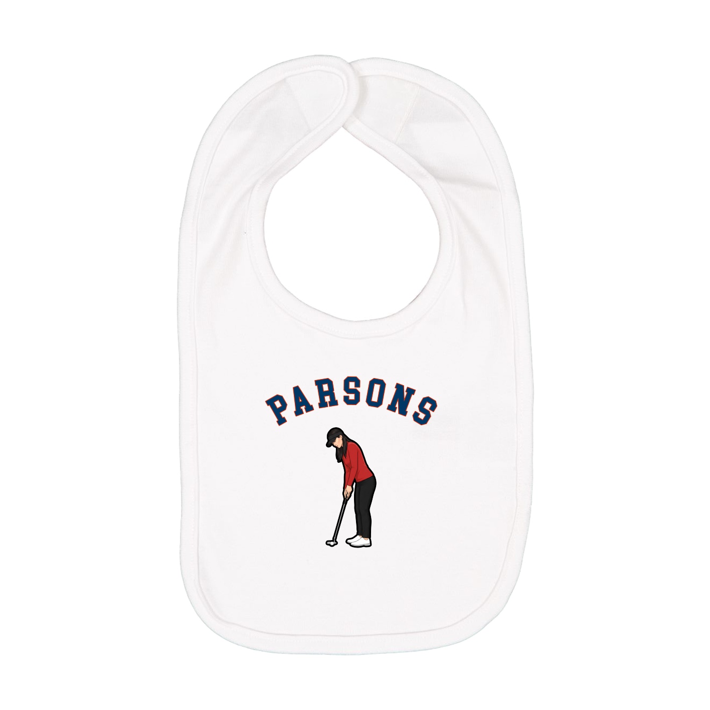 Infant Bib — Shirsey Arch in White