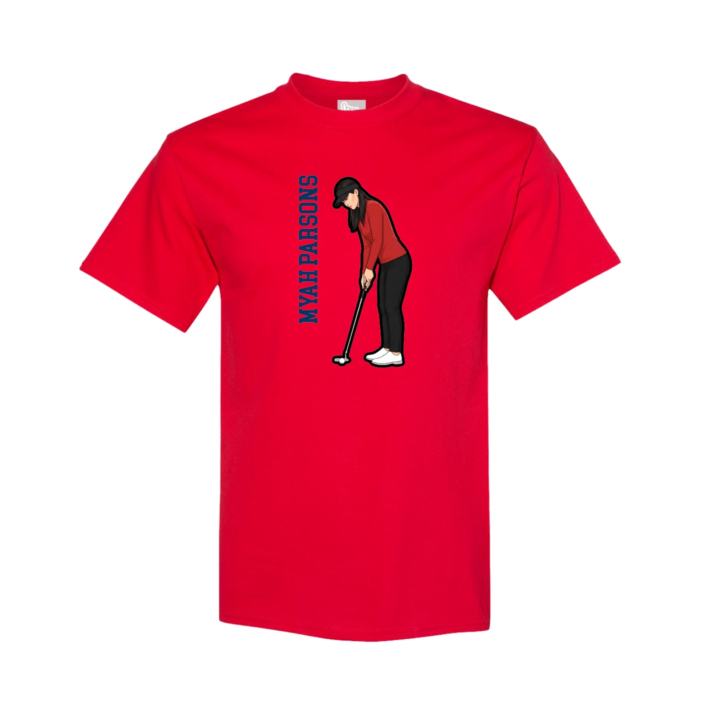 Tee — Name Vertical in Red